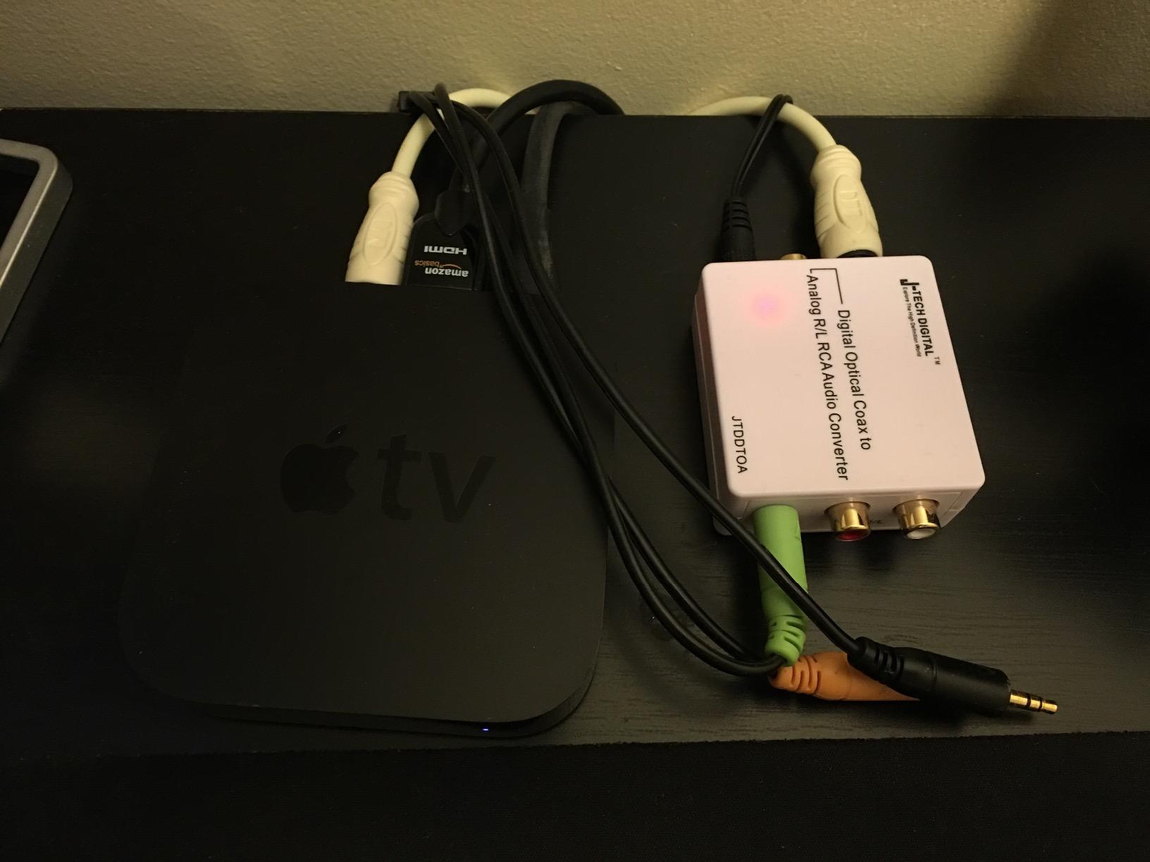 J-Tech Digital 4K HDMI Audio Extractor, 4K@60Hz 1080P@120Hz 1080P@144Hz HDMI to Optical, 3.5mm Audio Converter Adapter, SPDIF, HDR10 CEC Digital Audio, DTS 5.1, [JTD18G-H5CHV2] - Customer Photo 1