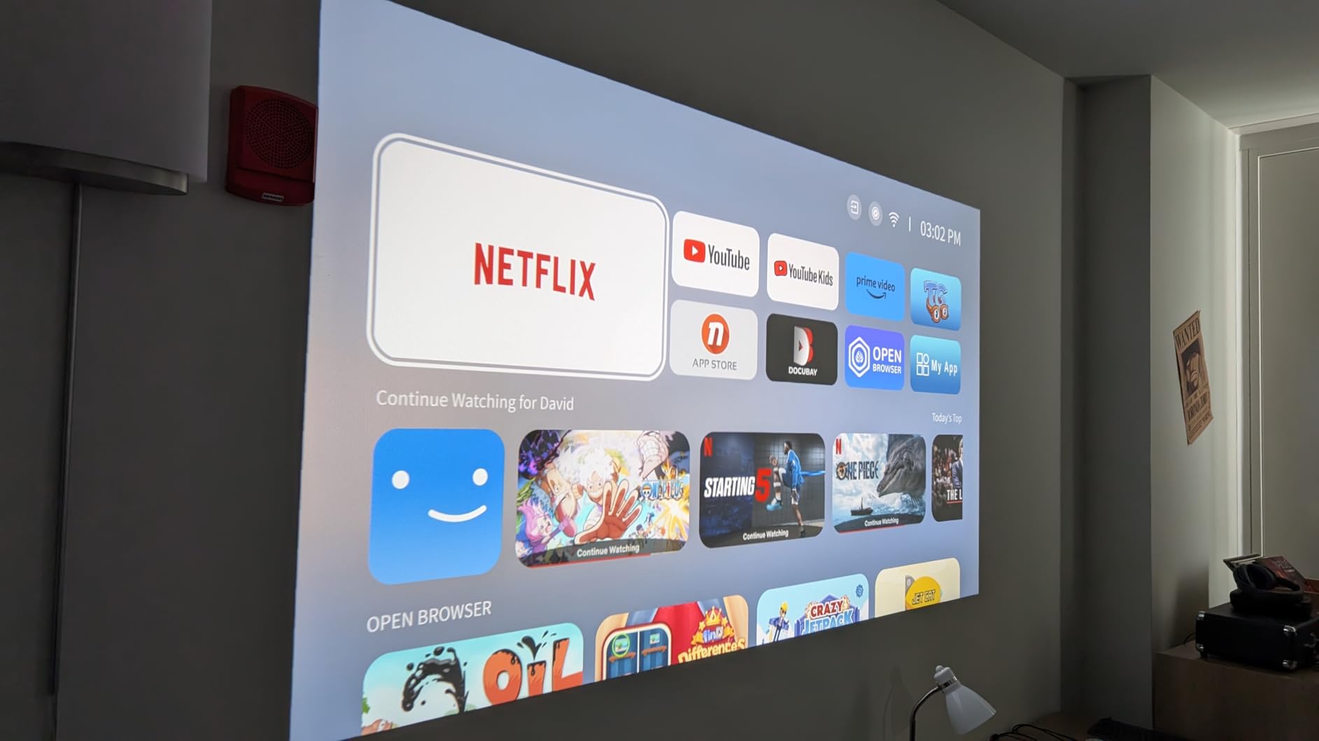 2500 ANSI Lumen Official Netflix Licensed 4K UHD Smart Projector, HAPPRUN Home Theater with Dolby Audio, Wi-Fi 6 & Bluetooth 5.2, Built-in Streaming Apps, Works with Smartphones, Indoor & Outdoor Use Customer Review 2500 ANSI Lumen Official Netflix Licensed 4K UHD Smart Projector, HAPPRUN Home Theater with Dolby Audio, Wi-Fi 6 & Bluetooth 5.2, Built-in Streaming Apps, Works with Smartphones, Indoor & Outdoor Use - Customer Photo 2