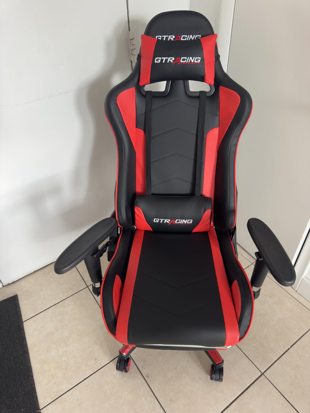 GTPLAYER Gaming Chair with Bluetooth Speakers, Adjustable Backrest and Height, 3D Armrests, Footrest, Ergonomic Computer Chair for Gamers (Brick Red) Customer Review GTPLAYER Gaming Chair with Bluetooth Speakers, Adjustable Backrest and Height, 3D Armrests, Footrest, Ergonomic Computer Chair for Gamers (Brick Red) - Customer Photo 1