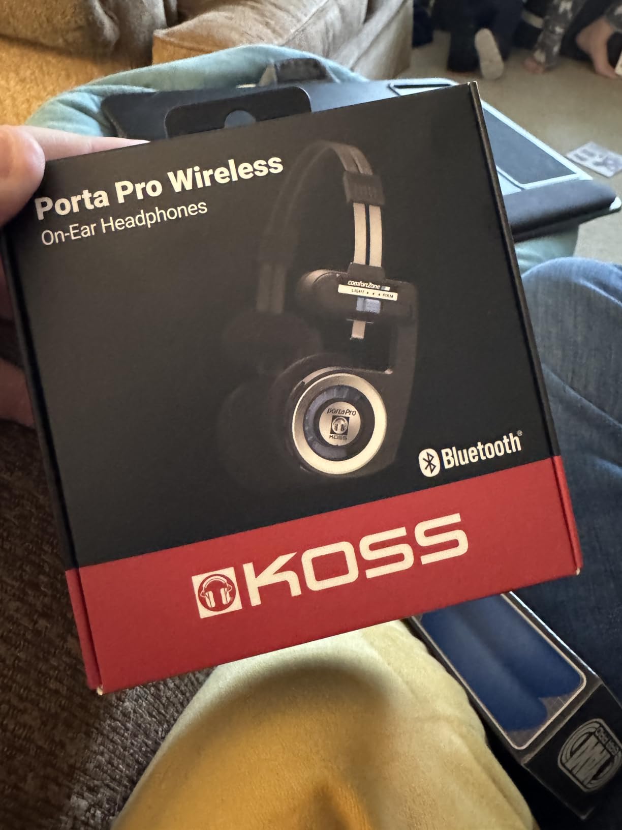 Koss Porta Pro Wireless 2.0 Bluetooth On-Ear Headphones, 20+ Hour Battery, USB-C Charging, Microphone, Analog Audio Pass Through, Retro Style, Rhythm Beige - Customer Photo 1