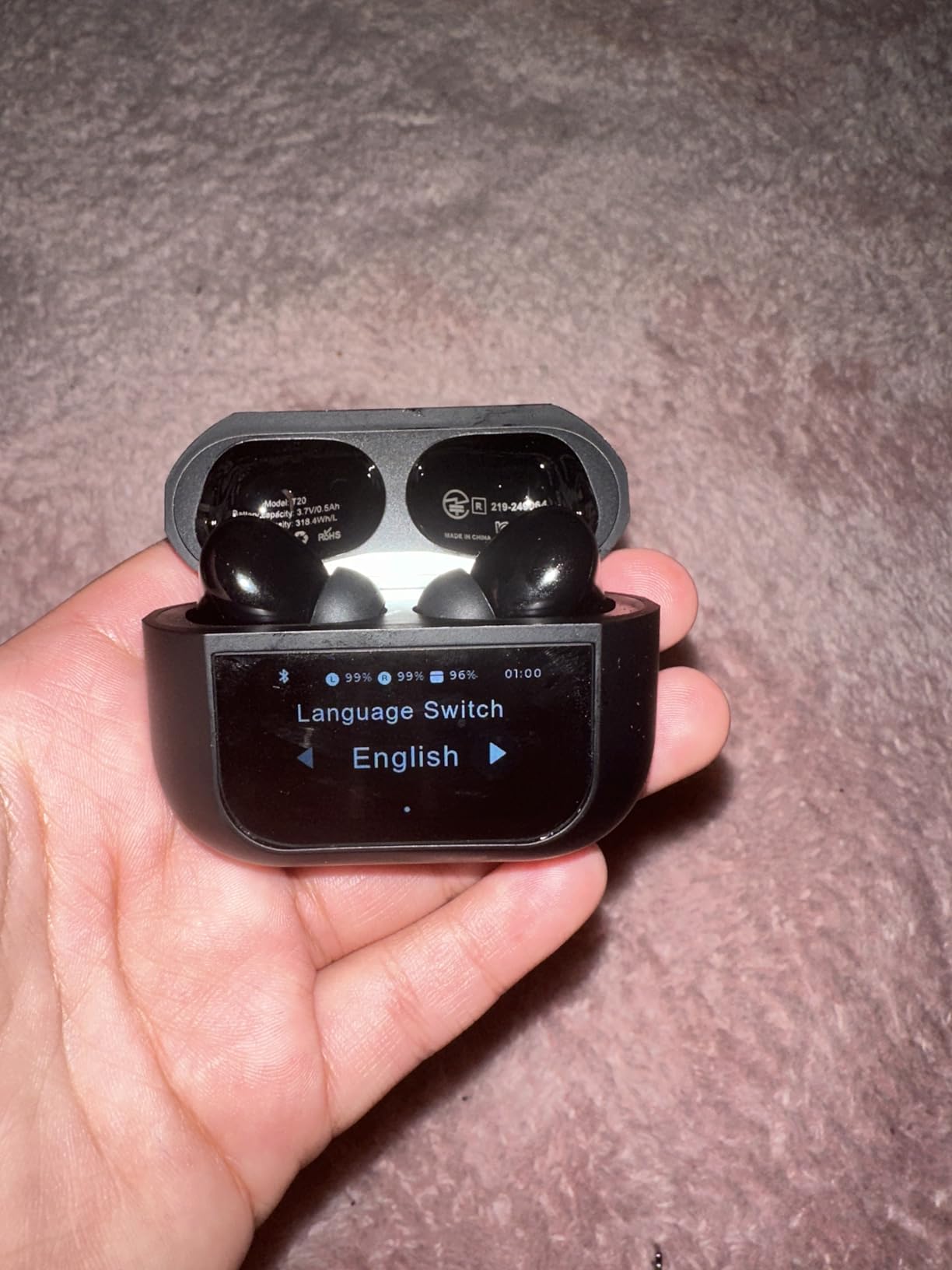 Wireless Earbuds, ENC Noise Cancelling Ear Buds with Smart Touchscreen Case, 48H Playtime for Sports & Working, Bass Stereo Sound, Bluetooth 5.4 Headphones for iPhone 17/16/15/14/13/Android Customer Review Wireless Earbuds, ENC Noise Cancelling Ear Buds with Smart Touchscreen Case, 48H Playtime for Sports & Working, Bass Stereo Sound, Bluetooth 5.4 Headphones for iPhone 17/16/15/14/13/Android - Customer Photo 1