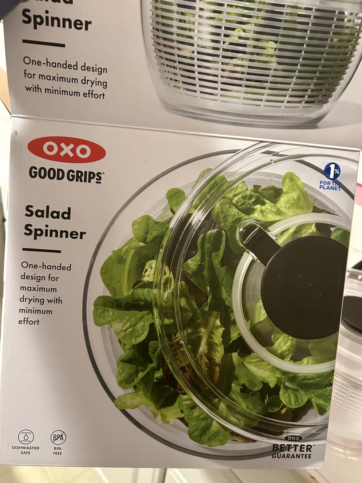 OXO Good Grips Salad Spinner | Lettuce Spinner | Fruit Washer | Fruit Washing Bowl with Strainer | Vegetable Cleaner | Salad Cleaner | Lettuce Washer | 6.22 Quart Capacity - Customer Photo 2