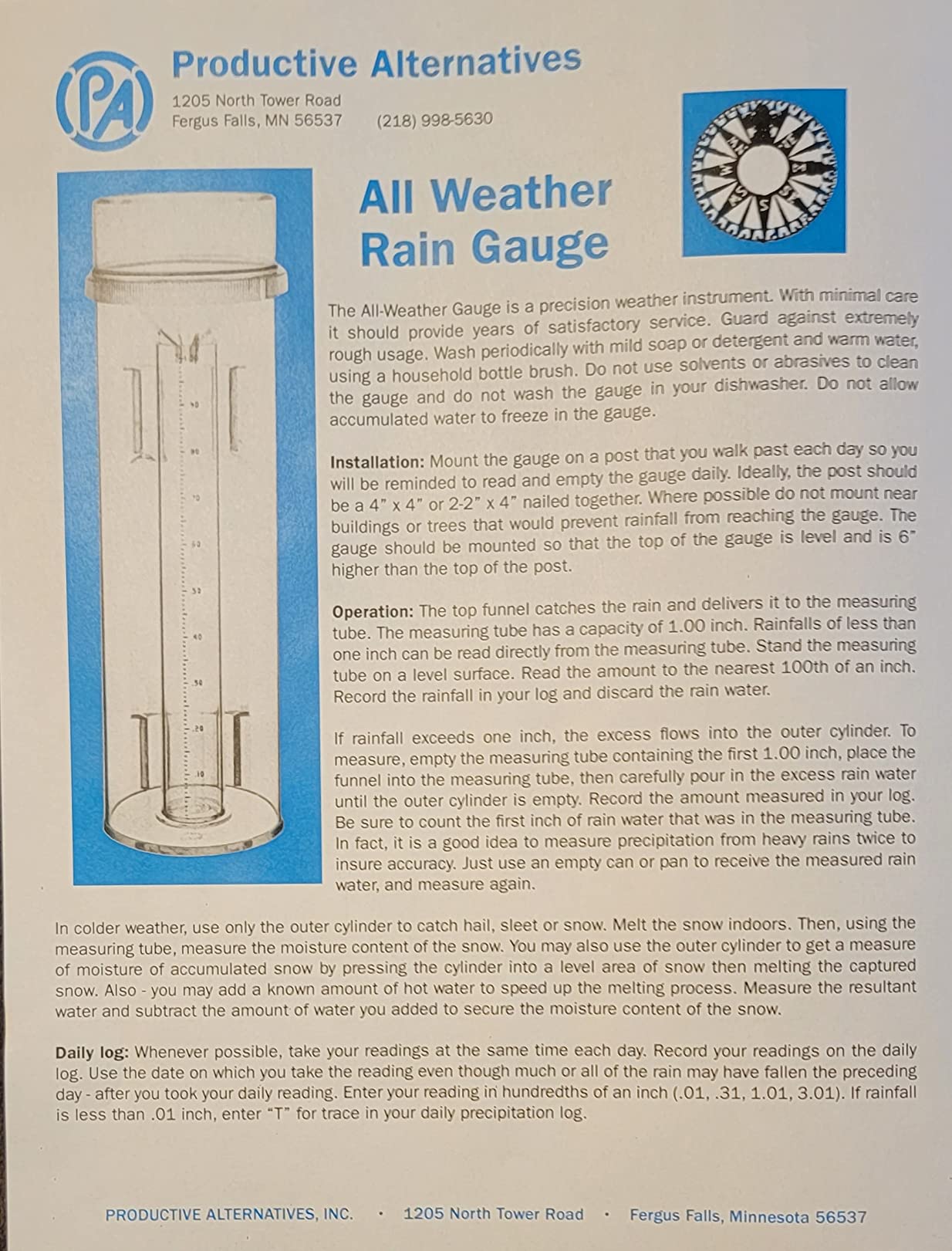 FUAUFAS KEXMY Rg202 Stratus Long Term Professional Rain and Snow Gauge - Customer Photo 1