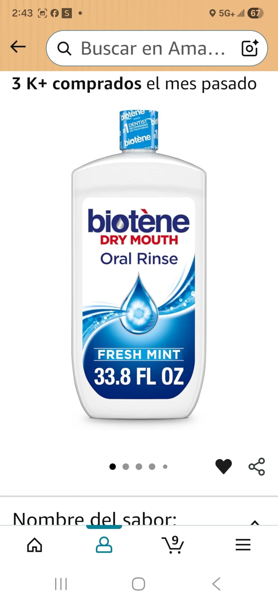 biotène Oral Rinse Mouthwash for Dry Mouth, Breath Freshener and Dry Mouth Treatment, Fresh Mint - 33.8 fl oz Customer Review biotène Oral Rinse Mouthwash for Dry Mouth, Breath Freshener and Dry Mouth Treatment, Fresh Mint - 33.8 fl oz - Customer Photo 2