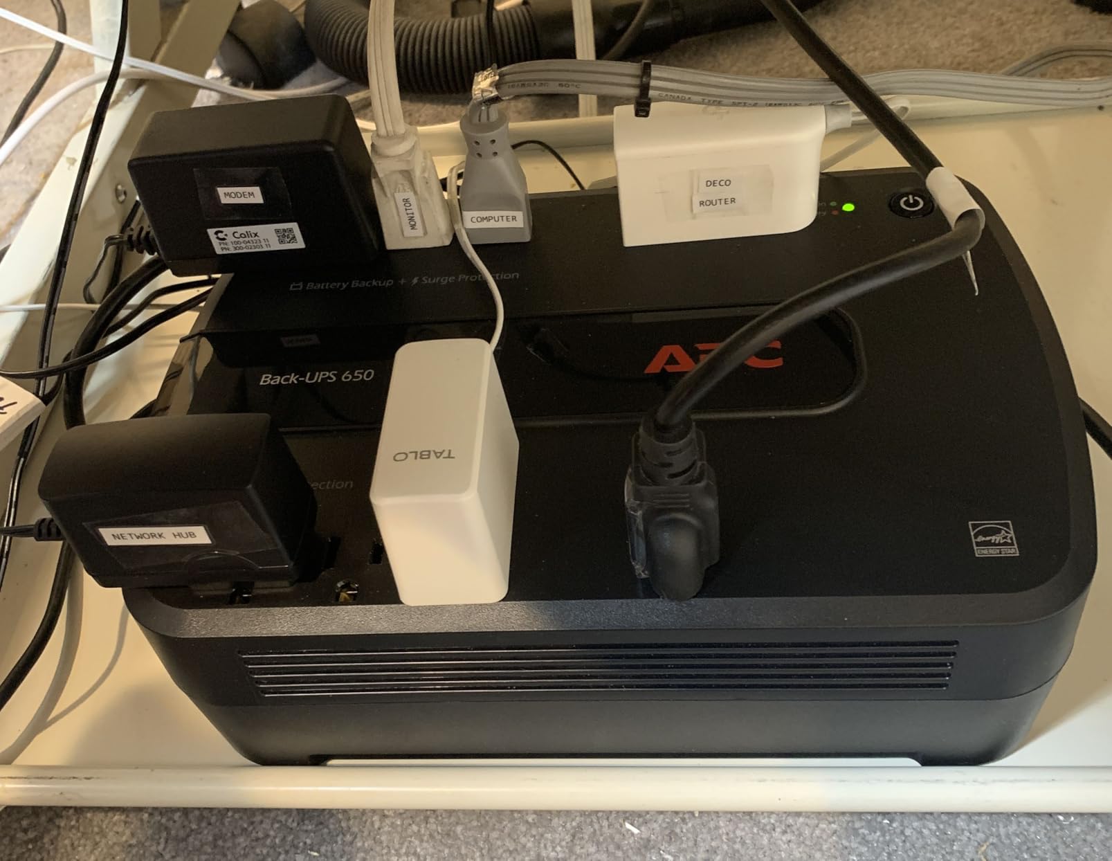 APC Back-UPS 650VA / 390W Battery Backup & Surge Protector, 8 Outlets, RJ45 Ethernet Protection, BE650G1 customer photo 1
