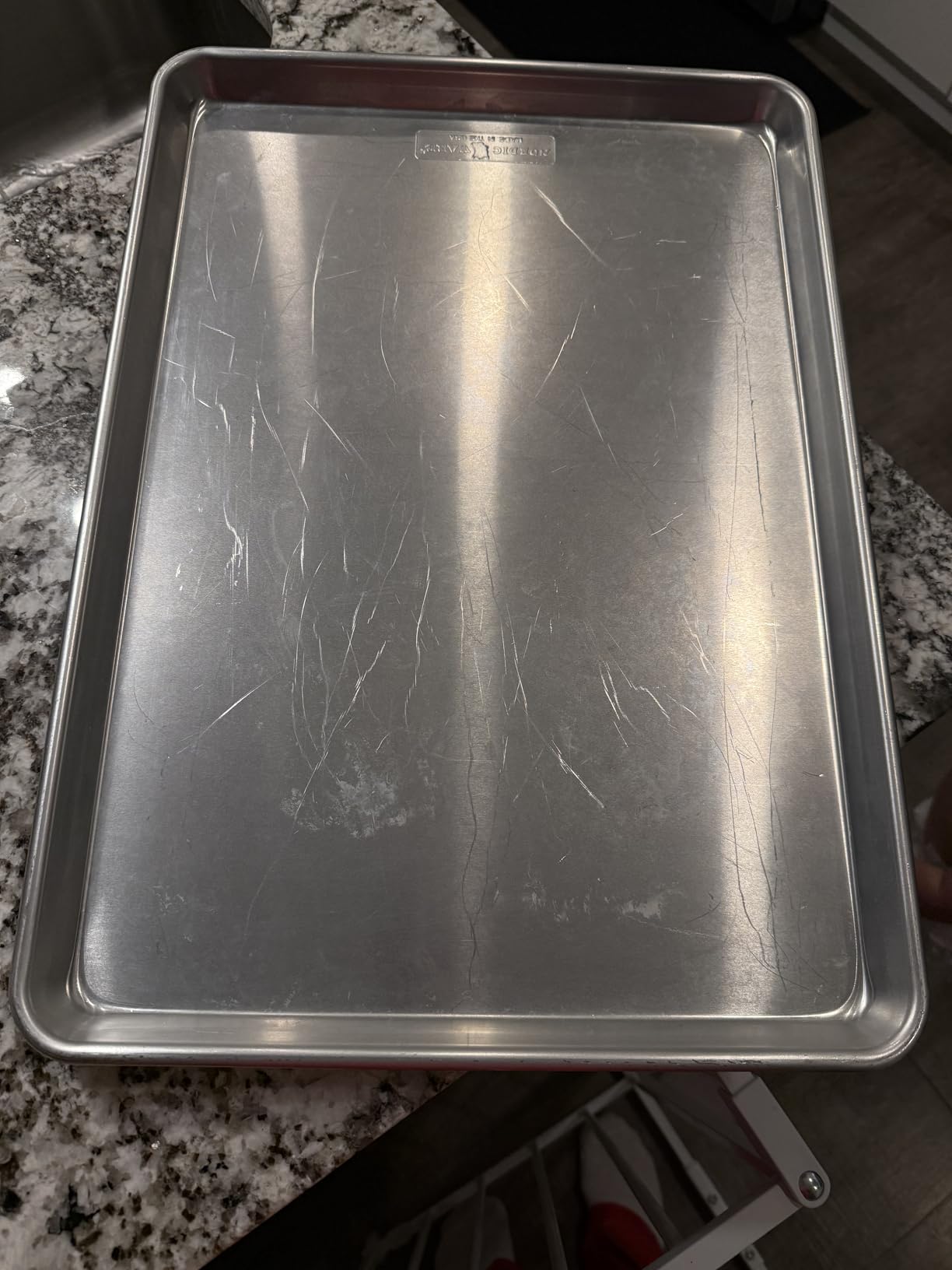 Nordic Ware Extra Large Baking Sheet, 21 x 15 inches, XL Big sheet pan Natural Uncoated Aluminum, Reinforced Steel Rim Prevents Warping, 1pk Big Sheet - Customer Photo 1