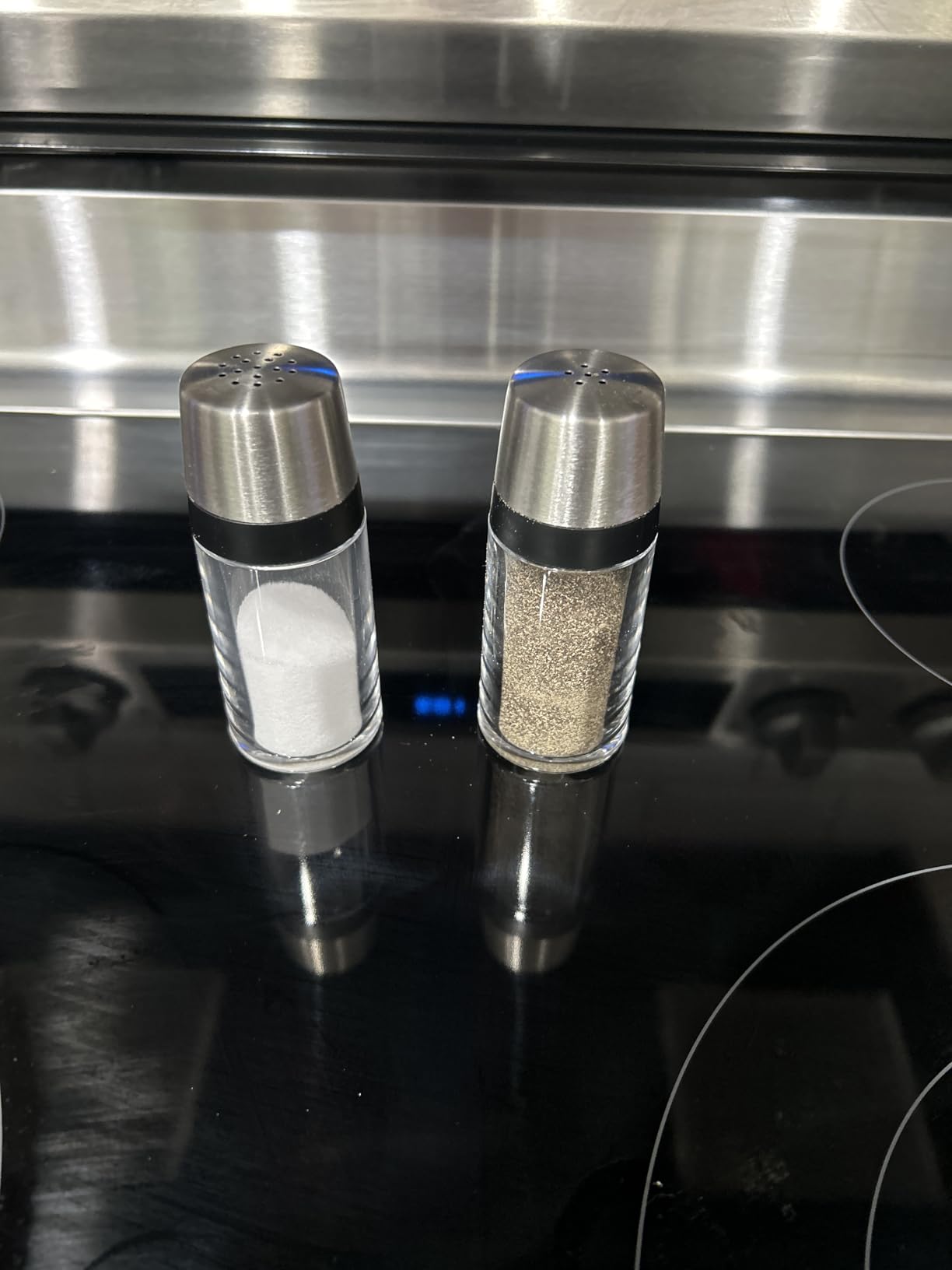 OXO Salt and Pepper Shaker Set, Clear, Stainless Steel - Customer Photo 1