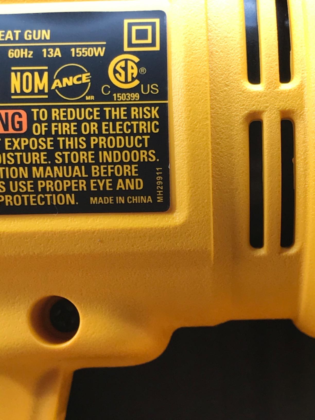 DEWALT Heat Gun with LCD Display & Hard Case/Accessory Kit (D26960K), Yellow Customer Review DEWALT Heat Gun with LCD Display & Hard Case/Accessory Kit (D26960K), Yellow - Customer Photo 3