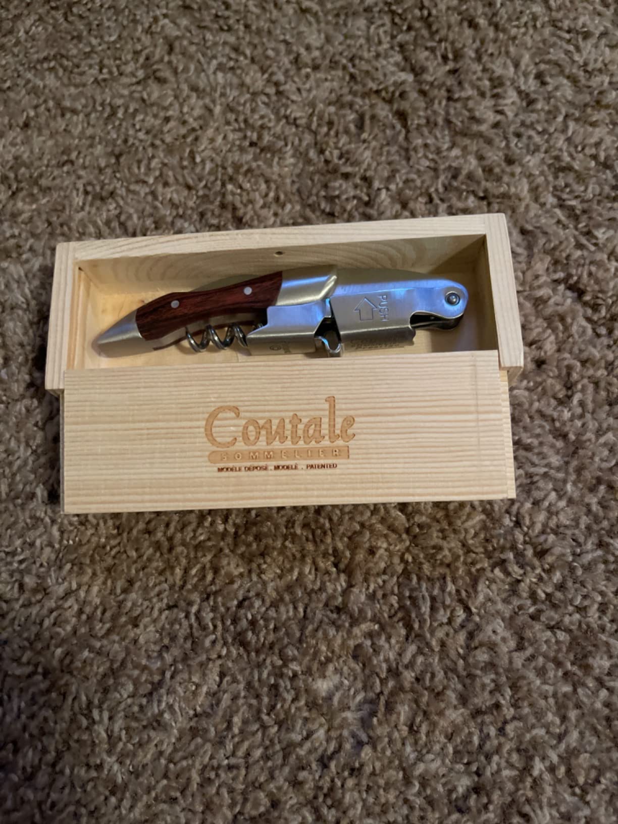 Prestige Waiters Corkscrew By Coutale Sommelier - Stainless Steel - Handmade and Sustainable Pinewood Crate - French Patented Spring-Loaded Double Lever Wine Bottle Opener for Bartenders and Gifts Customer Review Prestige Waiters Corkscrew By Coutale Sommelier - Stainless Steel - Handmade and Sustainable Pinewood Crate - French Patented Spring-Loaded Double Lever Wine Bottle Opener for Bartenders and Gifts - Customer Photo 1