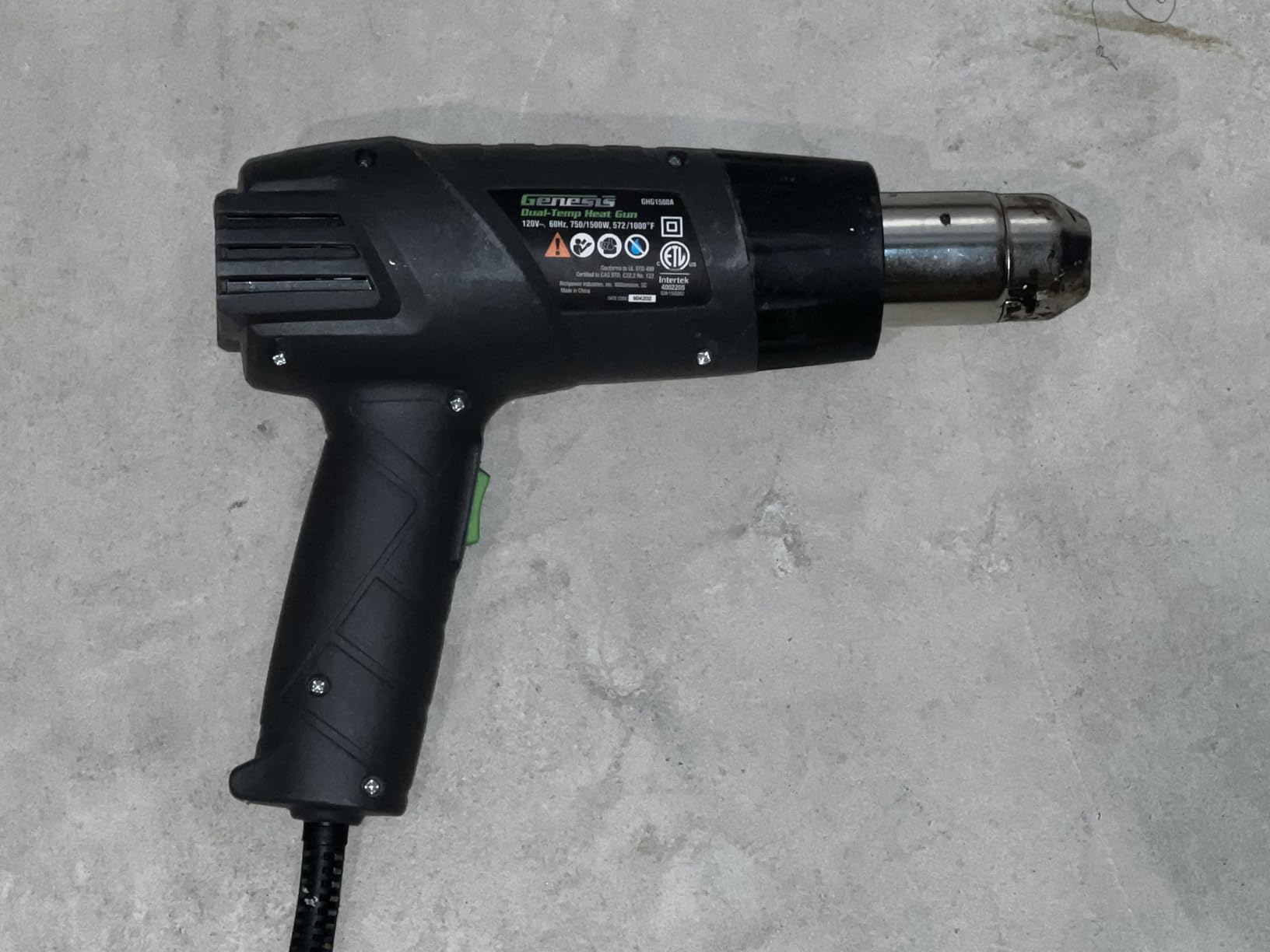 Genesis GHG1500A Dual Temperature Heat Gun Kit with Fast Heat High And Low Settings 572F/1000F customer photo 1