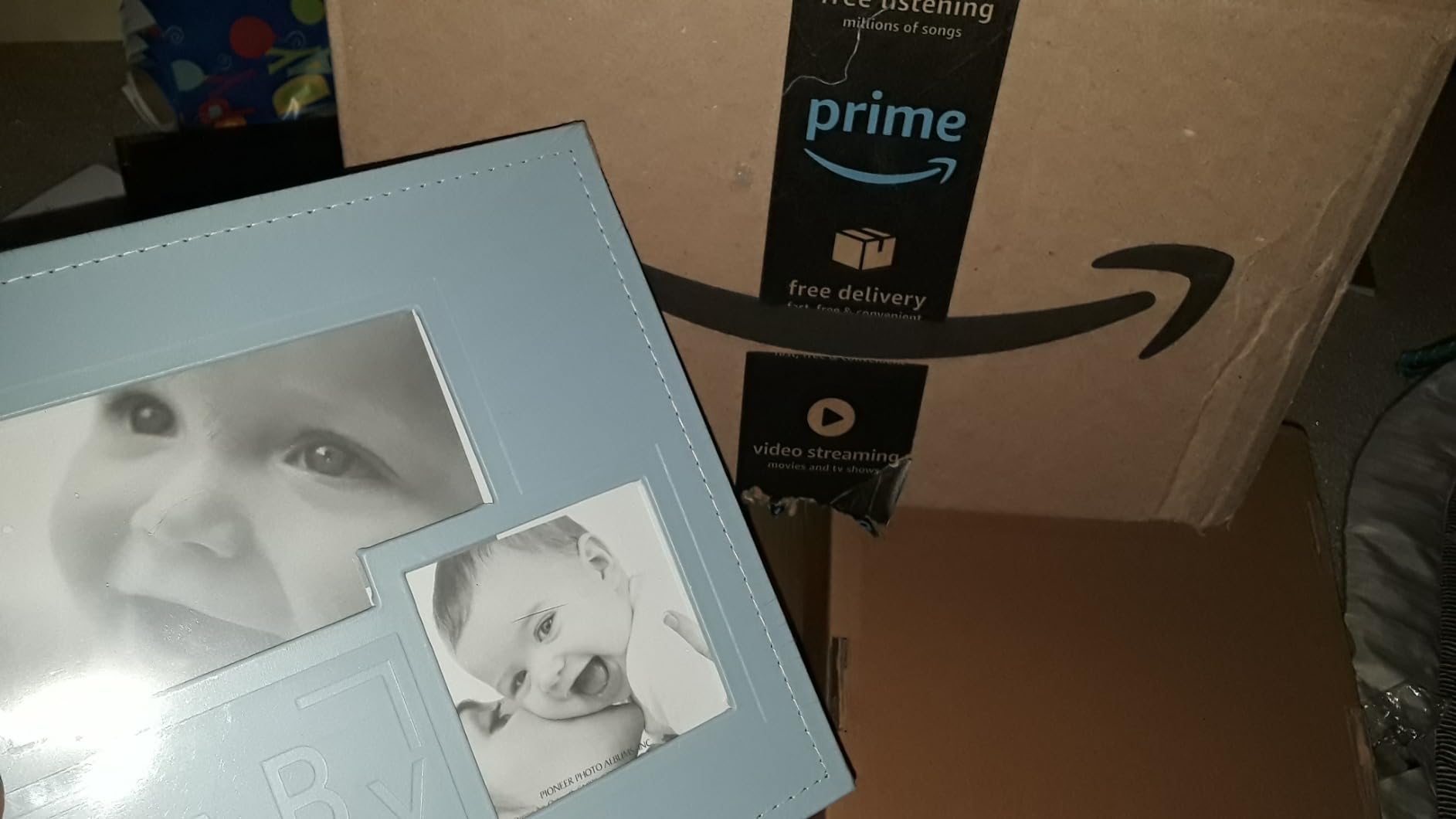 Pioneer Photo Albums DA-200COLB/B 200-Pocket Embossed Baby Leatherette Frame Cover Album for 4 by 6-Inch Prints, Blue - Customer Photo 2