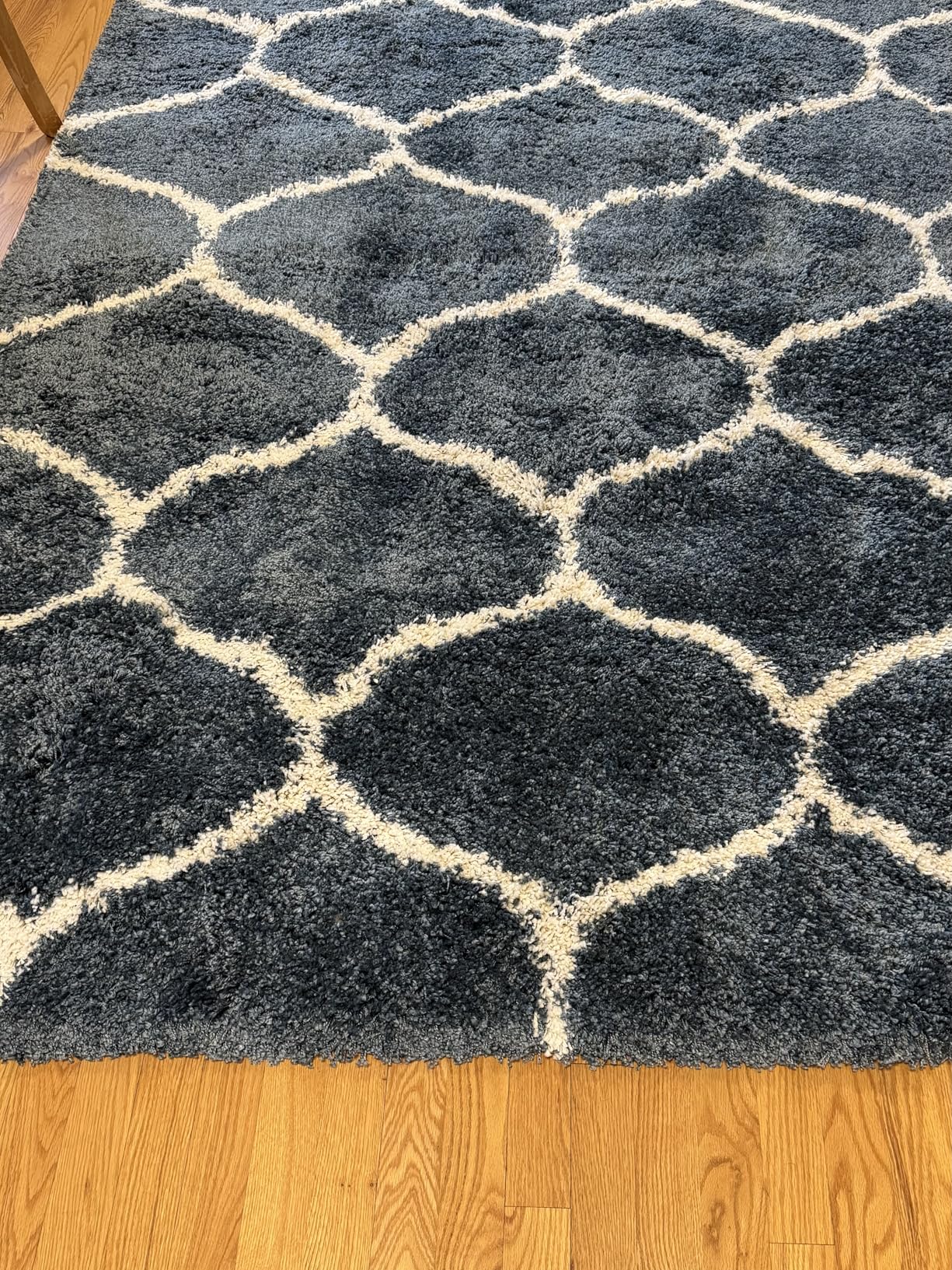 SAFAVIEH Hudson Shag Collection Area Rug - 9' x 12', Ivory & Grey, Moroccan Ogee Trellis Design, Non-Shedding & Easy Care, 2-inch Thick Ideal for High Traffic Areas in Living Room, Bedroom (SGH280A) - Customer Photo 2