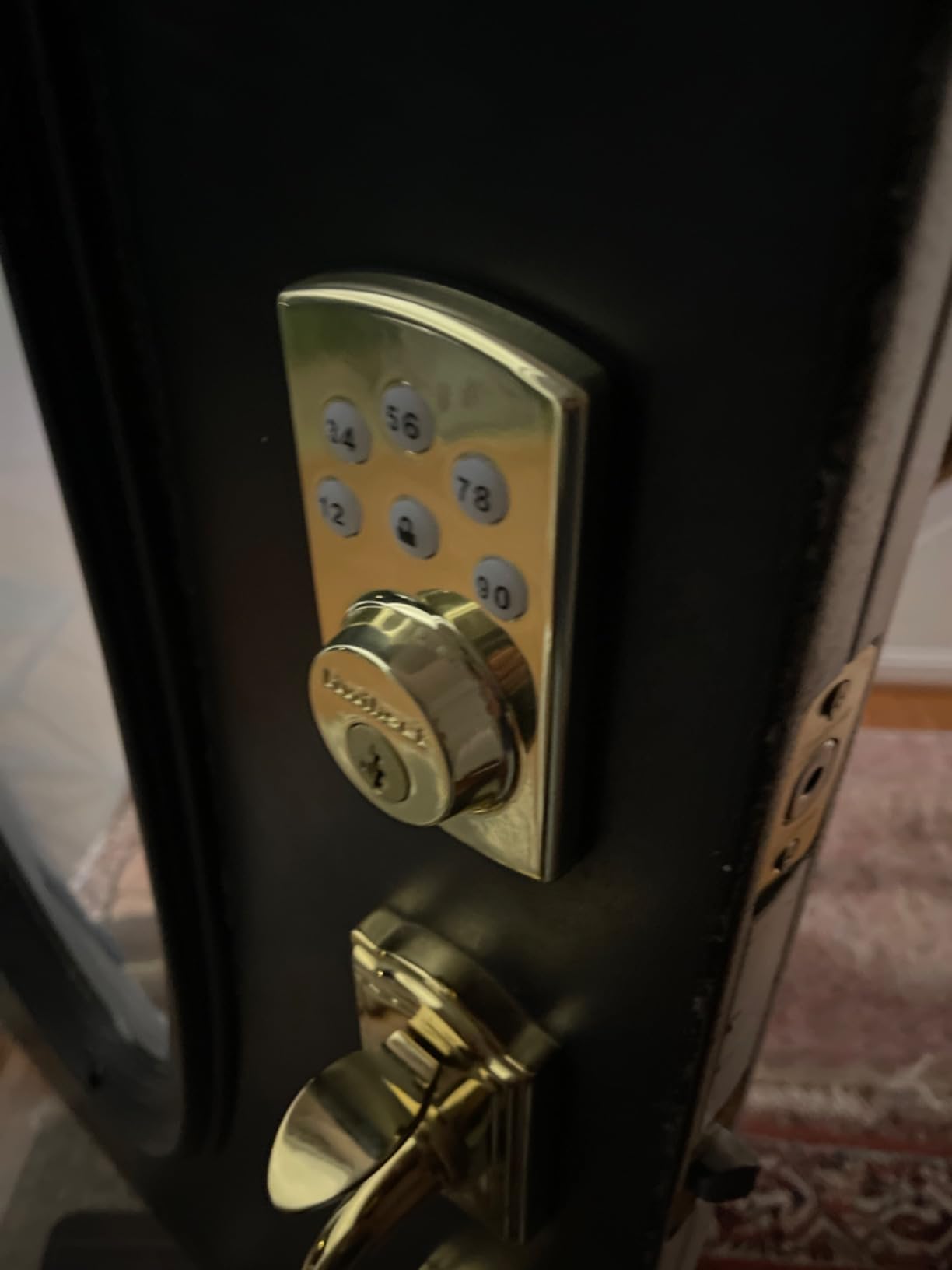 Kwikset Powerbolt 907 Keyless Entry Deadbolt Electronic Door Lock, 6 Button Keypad, Auto Locking, with Keyed Pick Resistant SmartKey Re-Key Security Technology, Satin Nickel - Customer Photo 3