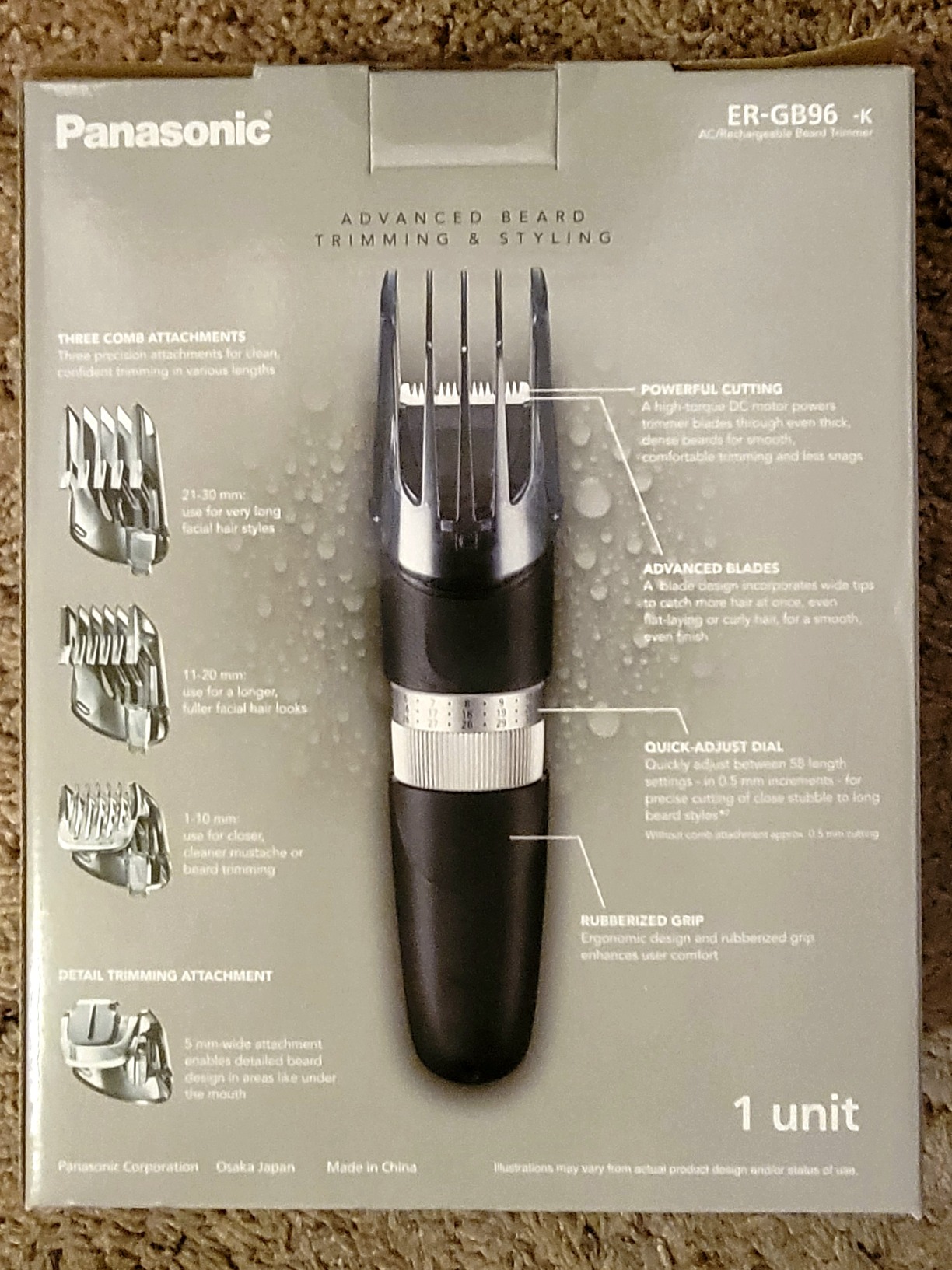 Panasonic Multi-Groomer Electric Beard Trimmer for Men, Men's Trimmer for Beard, Hair and Body, 39 Trim Length Settings with 3 Attachments, Corded/Cordless Operation – ER-GB80-S (Silver) Customer Review Panasonic Multi-Groomer Electric Beard Trimmer for Men, Men's Trimmer for Beard, Hair and Body, 39 Trim Length Settings with 3 Attachments, Corded/Cordless Operation – ER-GB80-S (Silver) - Customer Photo 2
