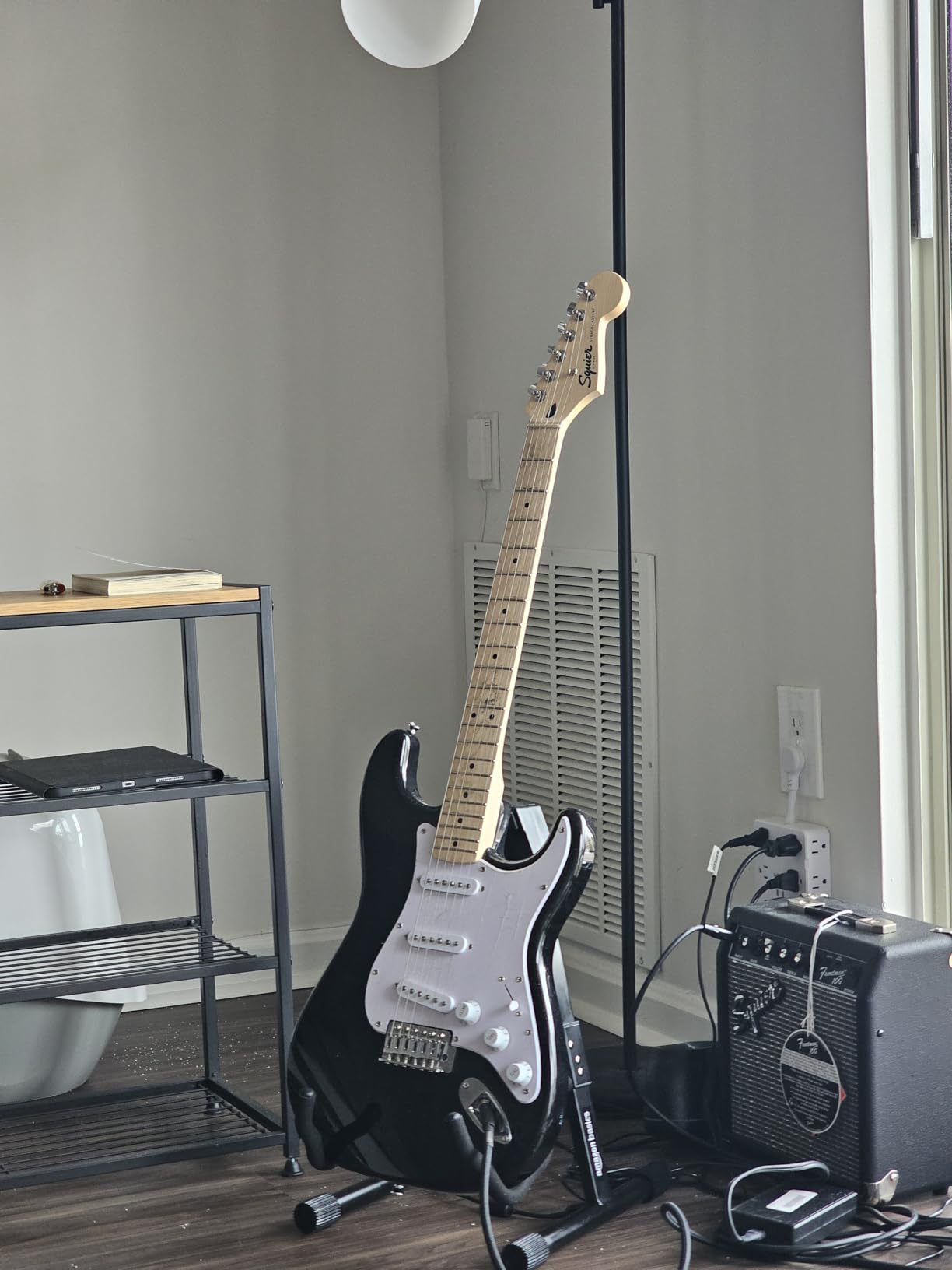 Amazon Basics Portable Adjustable Folding Guitar Stand for Electric and Acoustic Guitars, A-shape, Fully Assembled with Padded Foam, Black Customer Review Amazon Basics Portable Adjustable Folding Guitar Stand for Electric and Acoustic Guitars, A-shape, Fully Assembled with Padded Foam, Black - Customer Photo 3