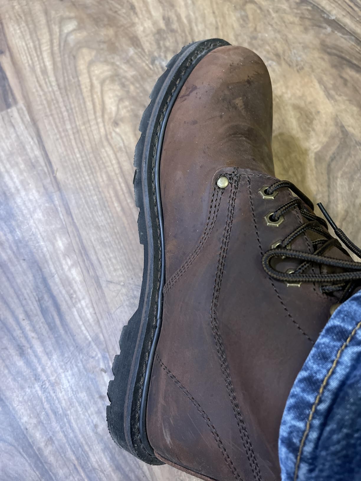 Work Boots for Men Soft Toe - 6 inch Leather Boots for Construction Rubber Sole Working Boots customer photo 2