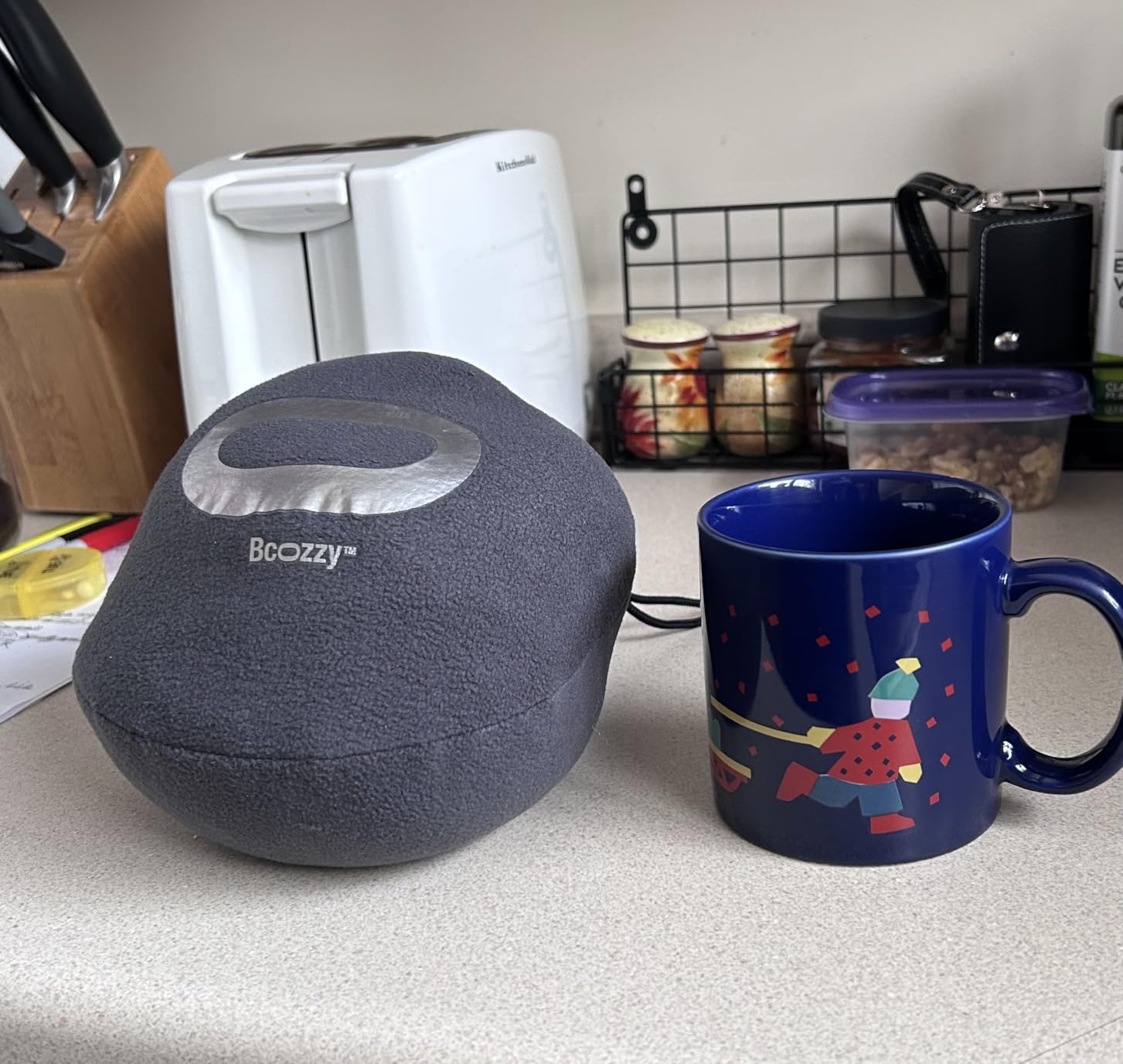 BCOZZY Travel Neck Pillow for Airplane – Patented Double Support for Head, Neck, and Chin. Best for Long Flights, Plane Sleeping, and Car Rides. Adjustable Size. Fully Washable. Carry Bag. Large, Navy Customer Review BCOZZY Travel Neck Pillow for Airplane – Patented Double Support for Head, Neck, and Chin. Best for Long Flights, Plane Sleeping, and Car Rides. Adjustable Size. Fully Washable. Carry Bag. Large, Navy - Customer Photo 1