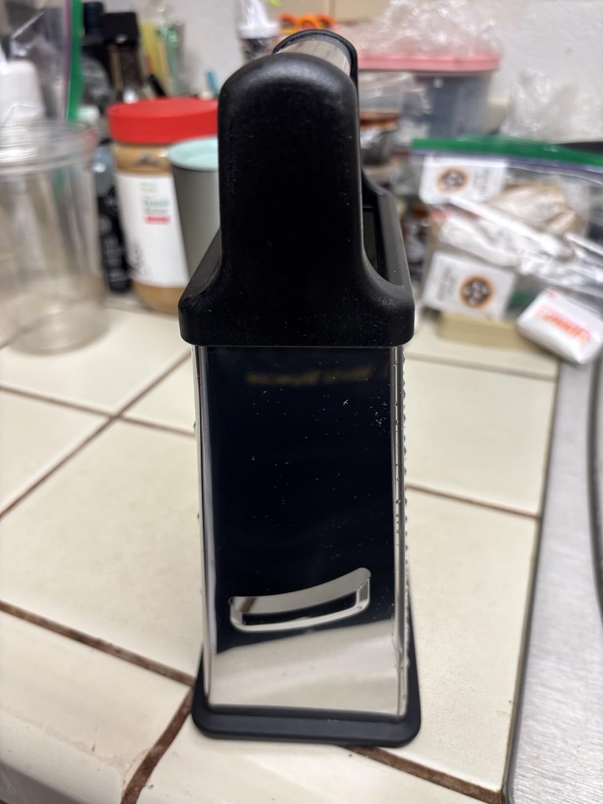 Spring Chef Professional Cheese Grater - Stainless Steel, XL Size, 4 Sides - Perfect Box Grater for Parmesan Cheese, Vegetables, Ginger - Dishwasher Safe - Black - Customer Photo 2