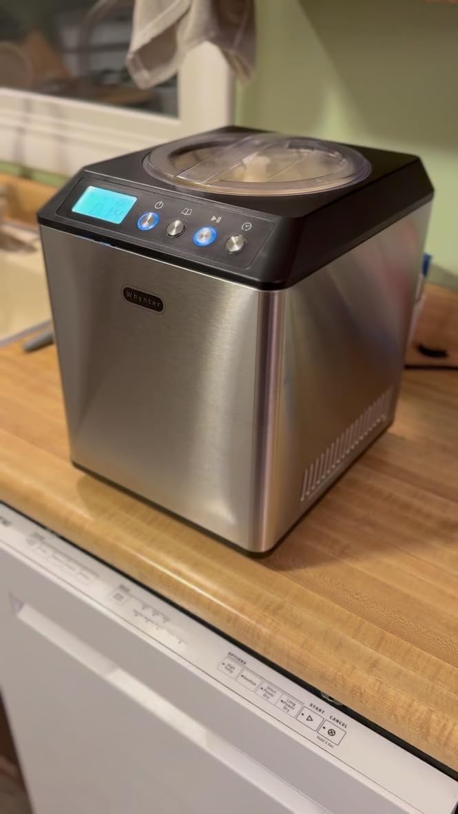 Whynter Ice Cream Maker Machine Automatic 2.1 Qt. Upright with Built-In Compressor, LCD Digital Display & Timer, No Pre-Freezing, ICM-201SB, Stainless Steel - Customer Photo 5