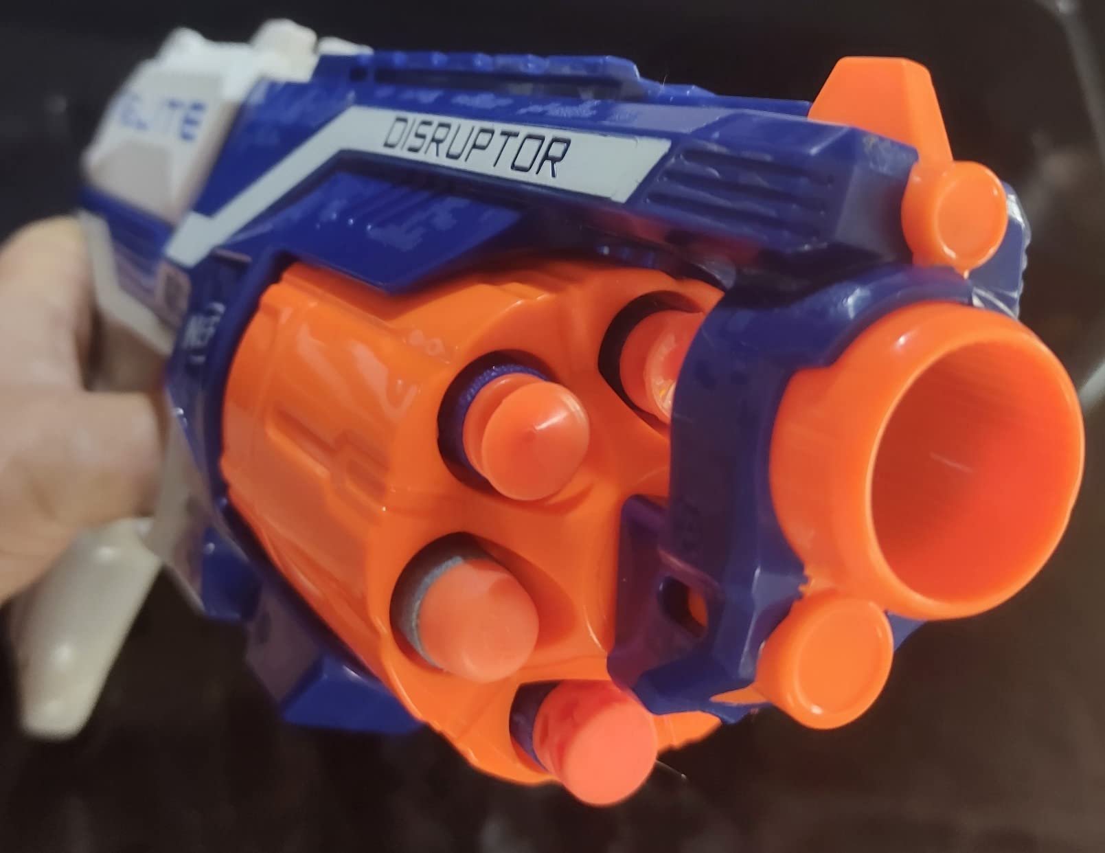NERF Disruptor Elite Blaster - 6-Dart Rotating Drum, Slam Fire, Includes 6 Official Nerf Elite Darts - for Kids, Teens, Adults (Amazon Exclusive) Customer Review NERF Disruptor Elite Blaster - 6-Dart Rotating Drum, Slam Fire, Includes 6 Official Nerf Elite Darts - for Kids, Teens, Adults (Amazon Exclusive) - Customer Photo 2