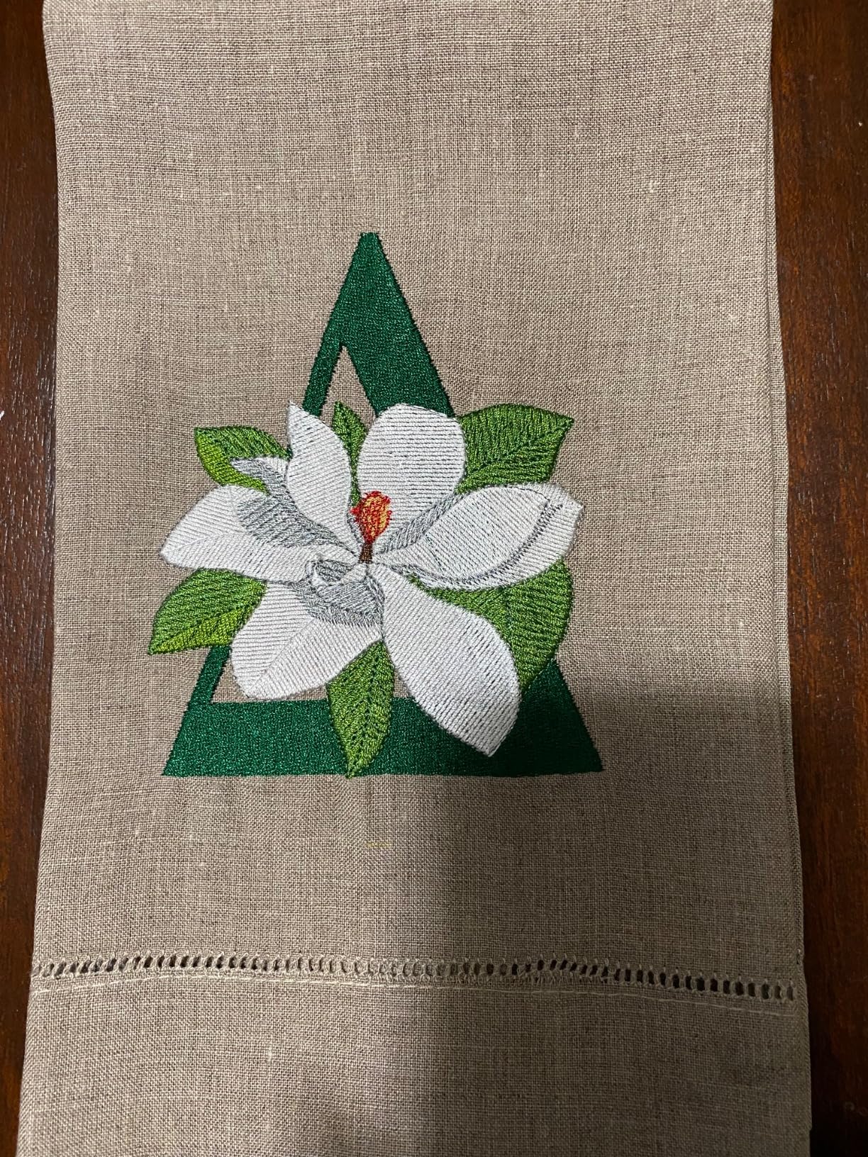 CleverDelights Natural Linen Hemstitched Hand Towels - 6 Pack - 14