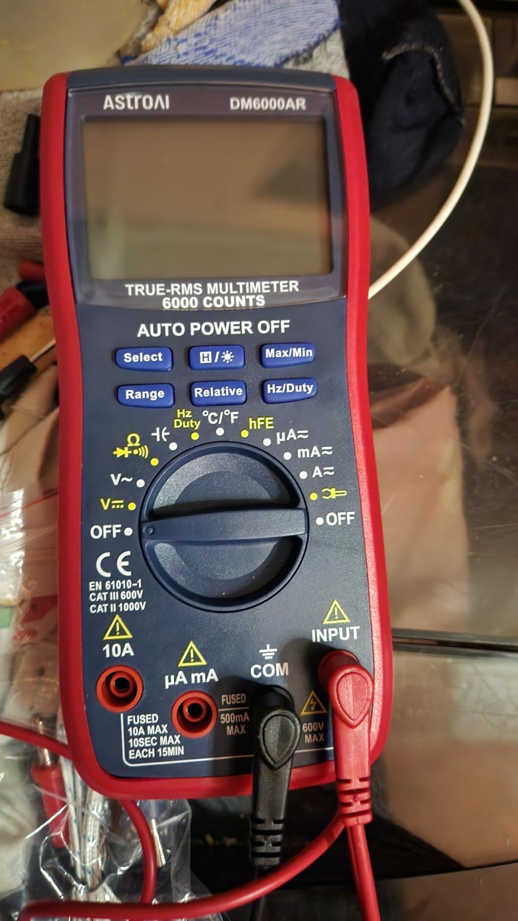 AstroAI Digital Multimeter and Analyzer TRMS 6000 Counts Volt Meter Ohmmeter Auto-Ranging Tester; Accurately Measures Voltage Current Resistance Diodes Continuity Duty-Cycle Capacitance Temperature Customer Review AstroAI Digital Multimeter and Analyzer TRMS 6000 Counts Volt Meter Ohmmeter Auto-Ranging Tester; Accurately Measures Voltage Current Resistance Diodes Continuity Duty-Cycle Capacitance Temperature - Customer Photo 1