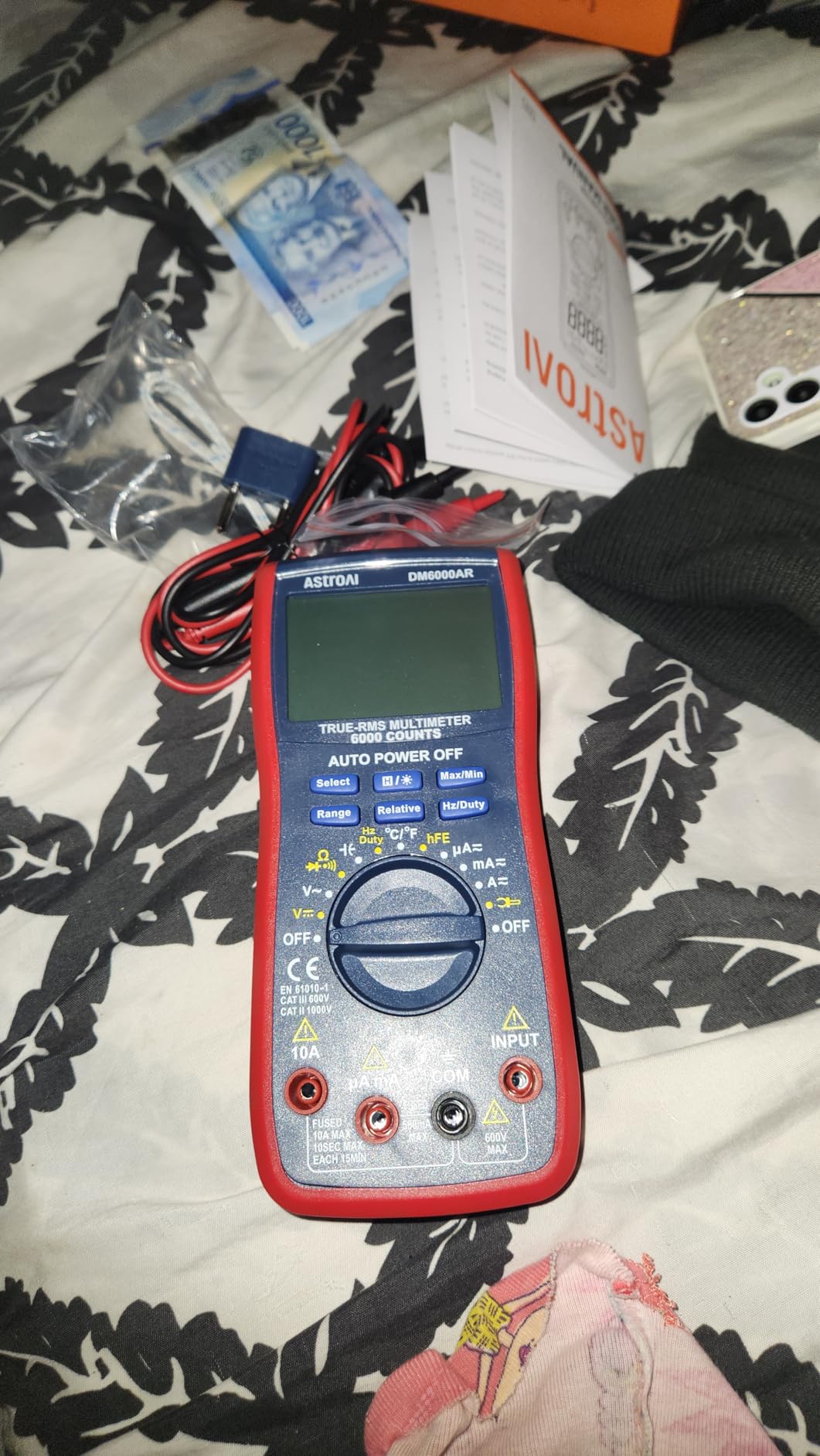 AstroAI Digital Multimeter and Analyzer TRMS 6000 Counts Volt Meter Ohmmeter Auto-Ranging Tester; Accurately Measures Voltage Current Resistance Diodes Continuity Duty-Cycle Capacitance Temperature Customer Review AstroAI Digital Multimeter and Analyzer TRMS 6000 Counts Volt Meter Ohmmeter Auto-Ranging Tester; Accurately Measures Voltage Current Resistance Diodes Continuity Duty-Cycle Capacitance Temperature - Customer Photo 2