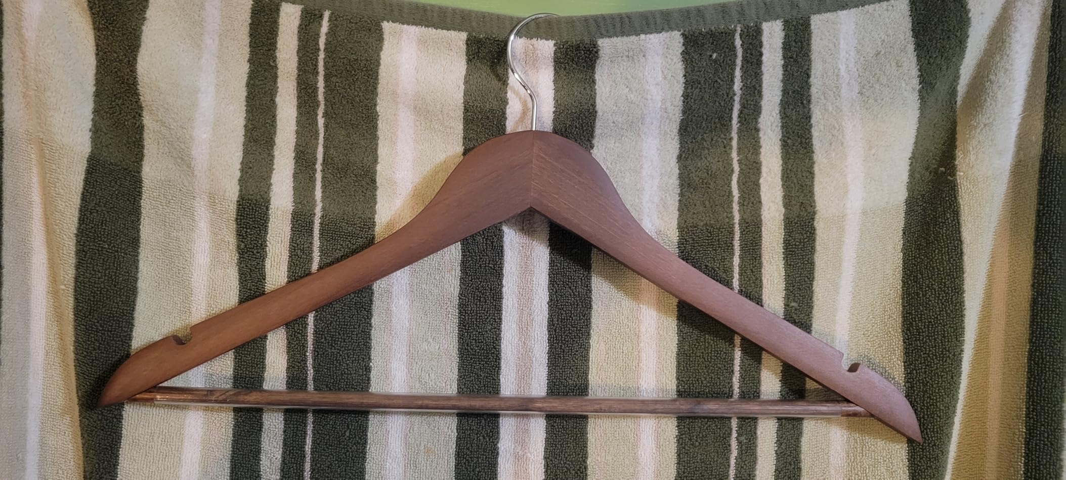 ZOBER Wooden Hangers - Heavy Duty, Non Slip Wood Hangers for Coats, Jackets, Suits, & Pants - Coat Hangers for Closet W/Bar and Notches 20 Pack - Customer Photo 2