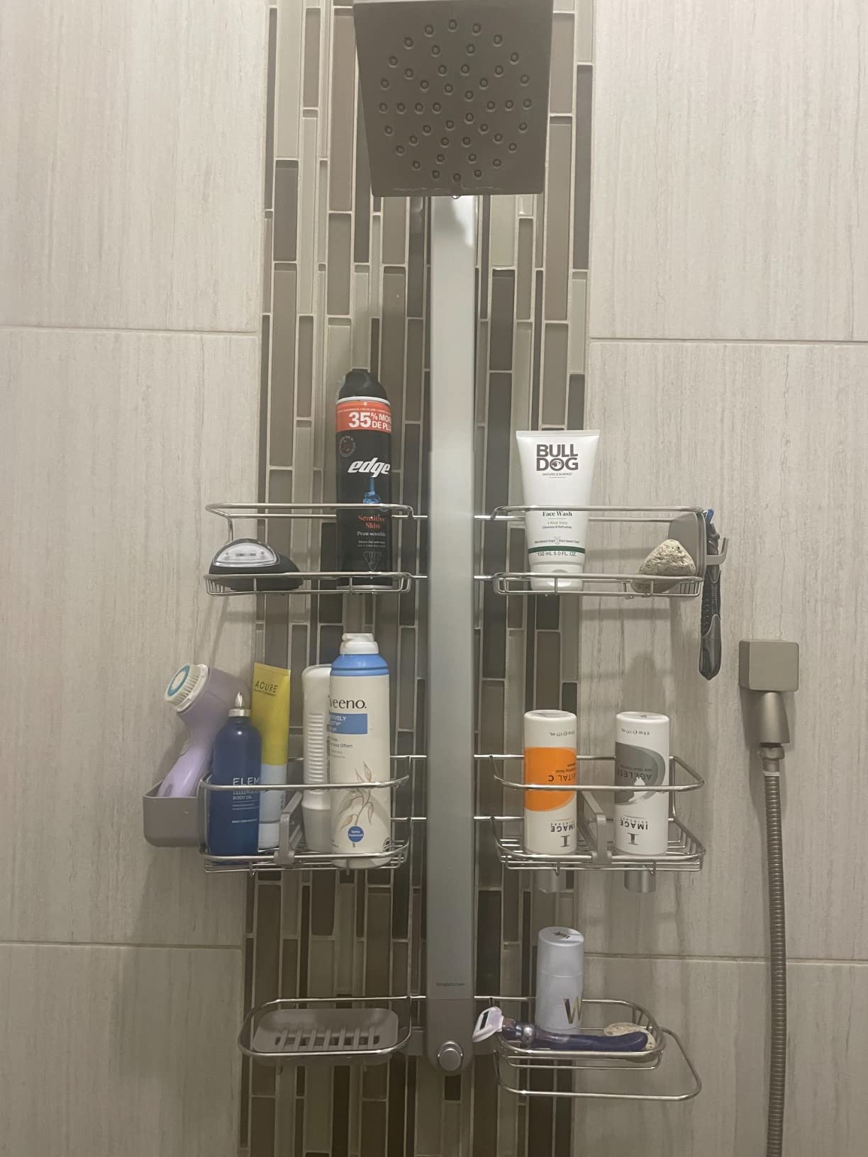 simplehuman Adjustable and Extendable Shower Caddy XL, Stainless Steel and Anodized Aluminum - Customer Photo 1