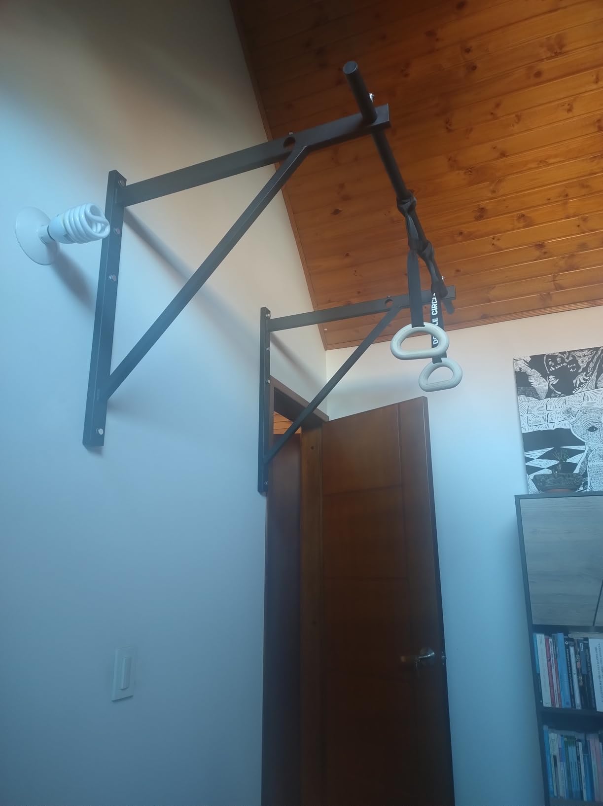Yes4All Heavy Duty Wall Mounted Pull Up Bar – Multi-Grip Pull Ups / Pull Up Bar Ceiling Mount / Joist Mount for Home Gym Customer Review Yes4All Heavy Duty Wall Mounted Pull Up Bar – Multi-Grip Pull Ups / Pull Up Bar Ceiling Mount / Joist Mount for Home Gym - Customer Photo 2