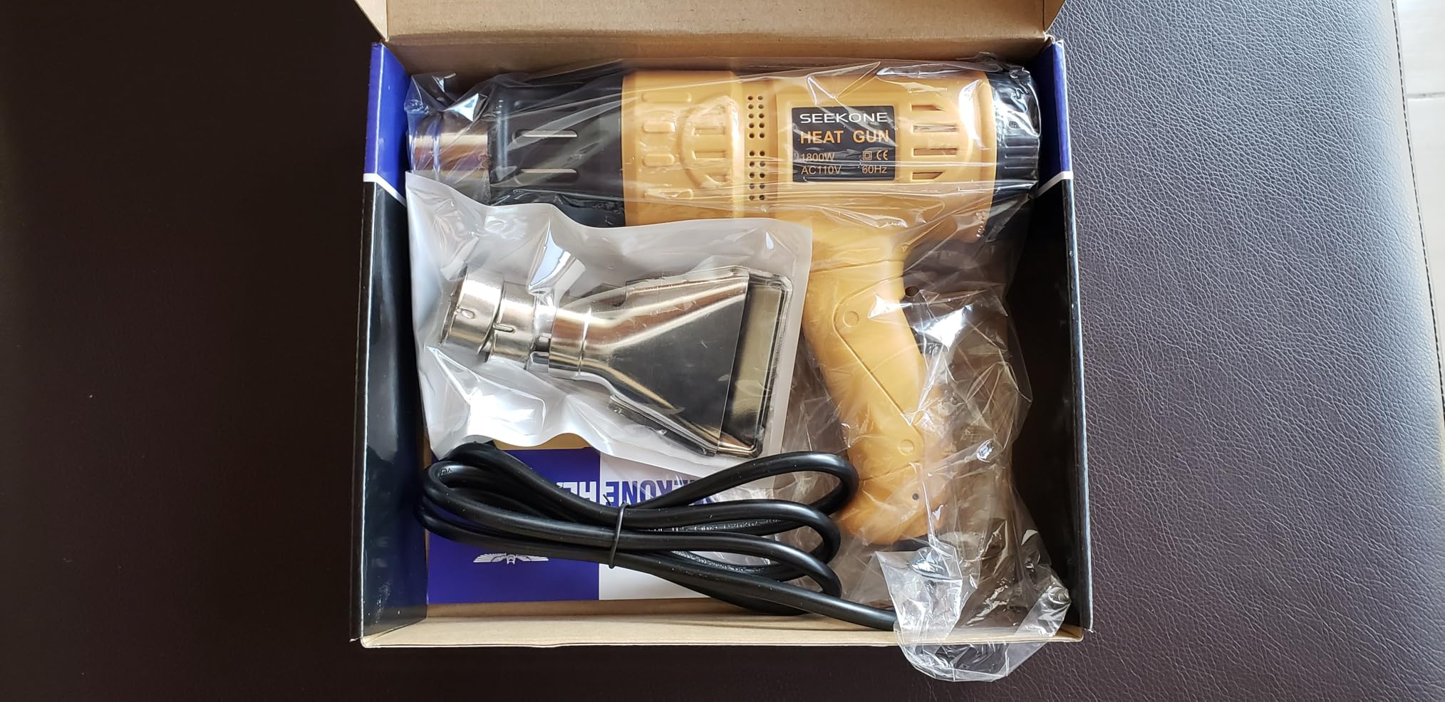 SEEKONE Heat Gun 1800W 122℉-1202℉ Fast Heating Heavy Duty Hot Air Gun Kit Variable Temperature Control with 4 Nozzles customer photo 2
