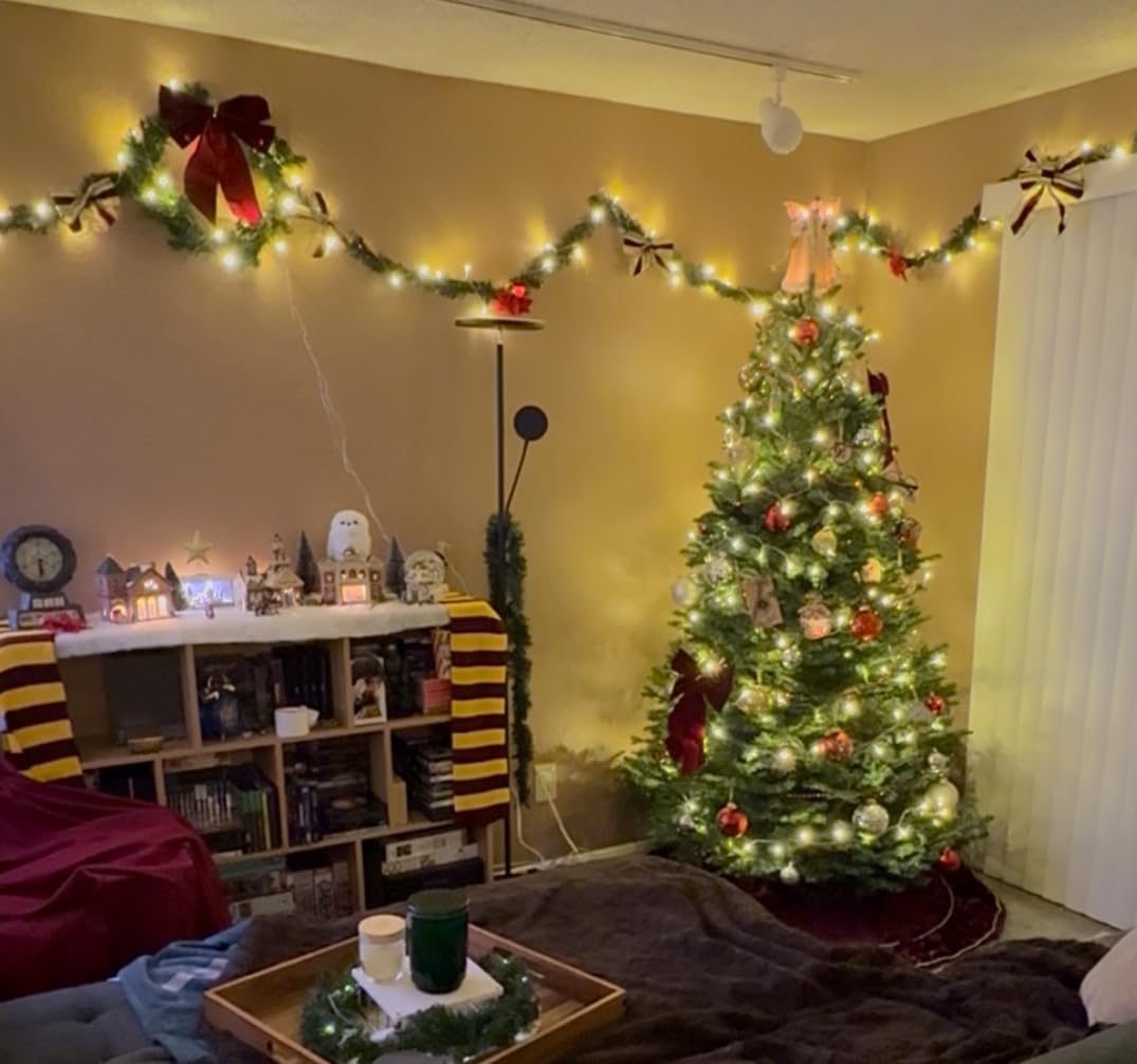 JMEXSUSS 100 LED String Lights Indoor Bedroom, 8 Modes Warm White Christmas Lights Plug in, 33ft Connectable Room Fairy Twinkle Light Outdoor for Mirror Room Home Garden Xmas Tree - Customer Photo 1