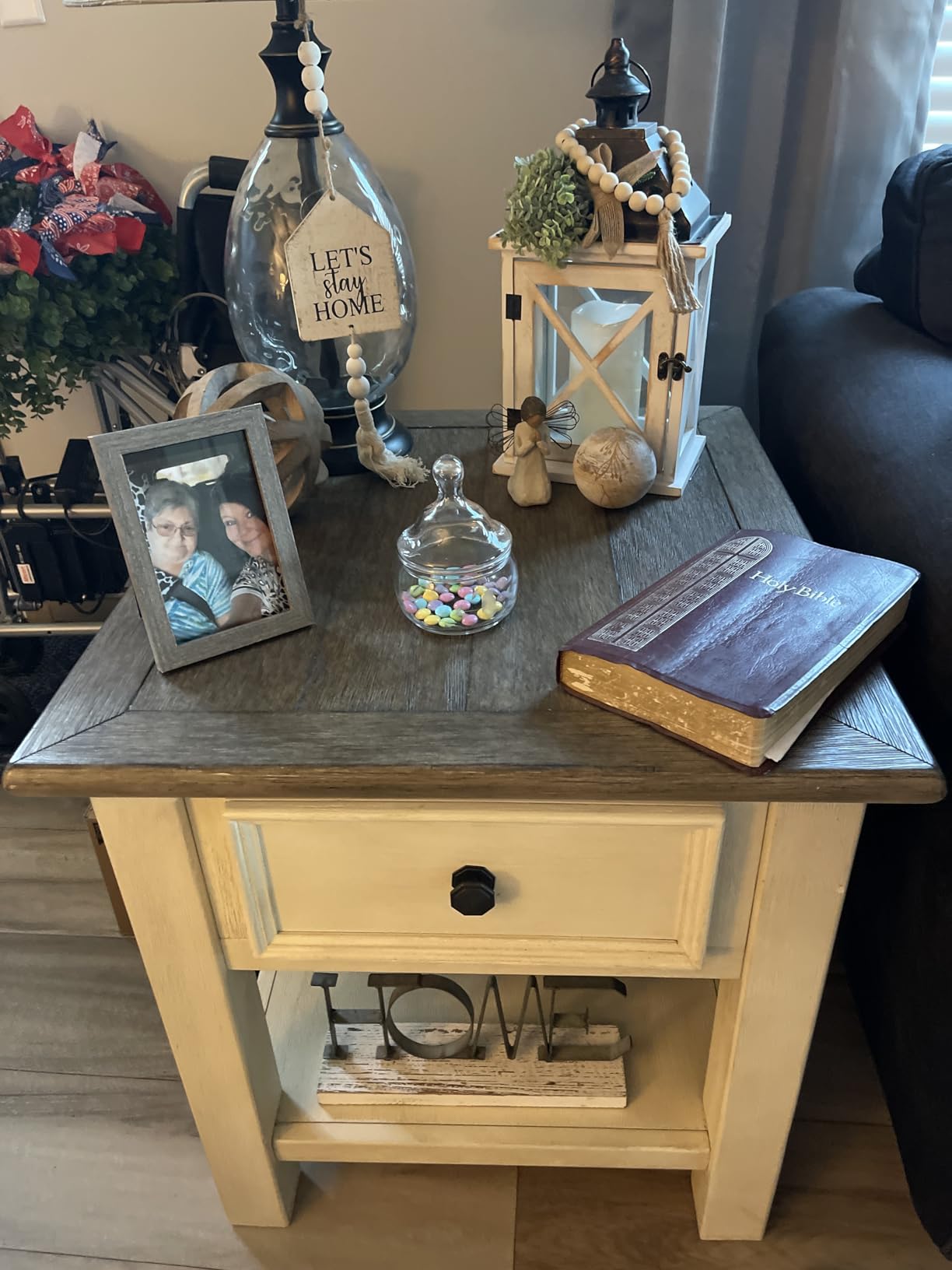 Signature Design by Ashley Tyler Creek Rustic End Table with Storage Drawer and Fixed Shelf, Brown & Black - Customer Photo 5