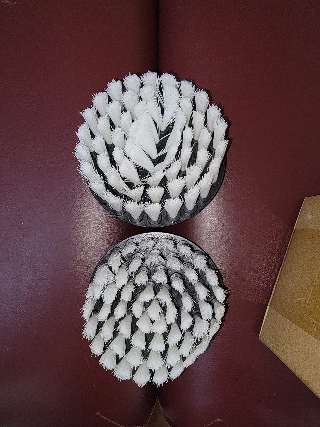 5 Piece 4 inch Drill Brush Soft Bristle White Quick Change Shaft Soft Bristle Power Scrubber Brush Set for Cleaning Car, Boat, Seat, Carpet, Upholstery and Shower Door - Customer Photo 1