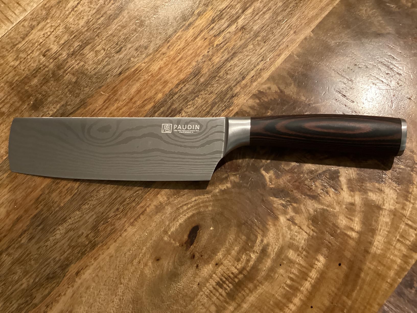 PAUDIN Nakiri Knife - 7 inch Razor Sharp Meat Cleaver and Vegetable Kitchen Knife, High Carbon Stainless Steel - Customer Photo 1