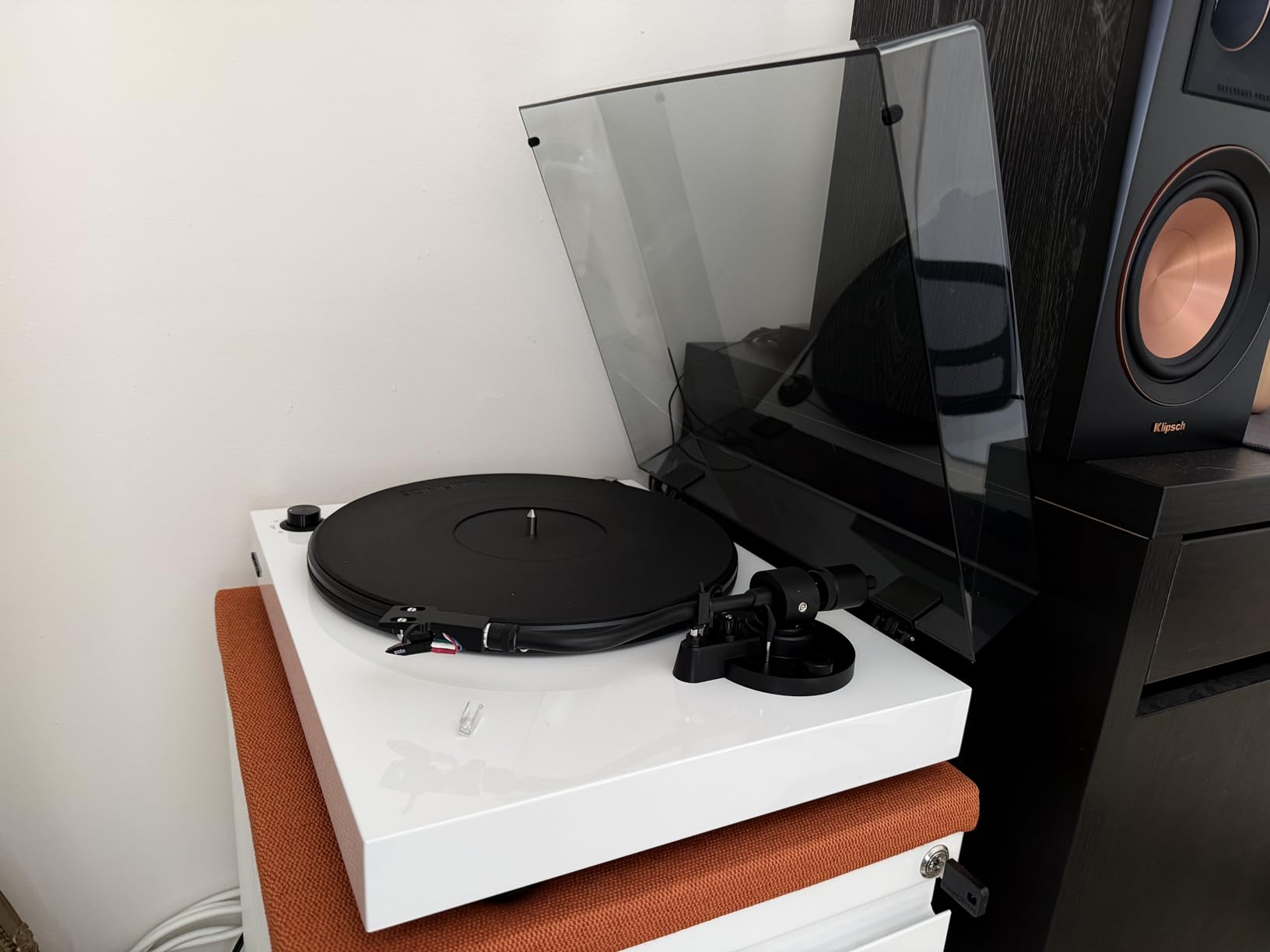 Fluance RT82 Reference High Fidelity Vinyl Turntable Record Player with Ortofon OM10 Cartridge, Speed Control Motor, High Mass MDF Wood Plinth, Vibration Isolation Feet - Walnut - Customer Photo 1