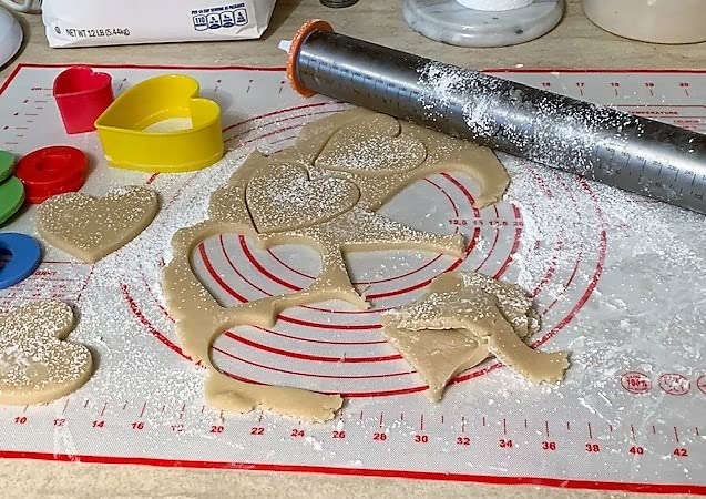 Rolling Pin and Silicone Baking Pastry Mat Set, Stainless Steel Dough Roller, Rolling Pins with Adjustable Thickness Rings, for Baking Fondant, Pizza, Pie, Pastries, Pasta, Cookies - Customer Photo 2
