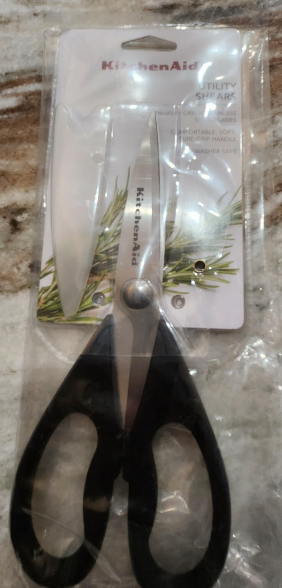 KitchenAid All Purpose Kitchen Shears with Protective Sheath Durable Stainless Steel Scissors, Dishwasher Safe, Soft Grip Comfort Handle, 8.72 Inch, Black - Customer Photo 1