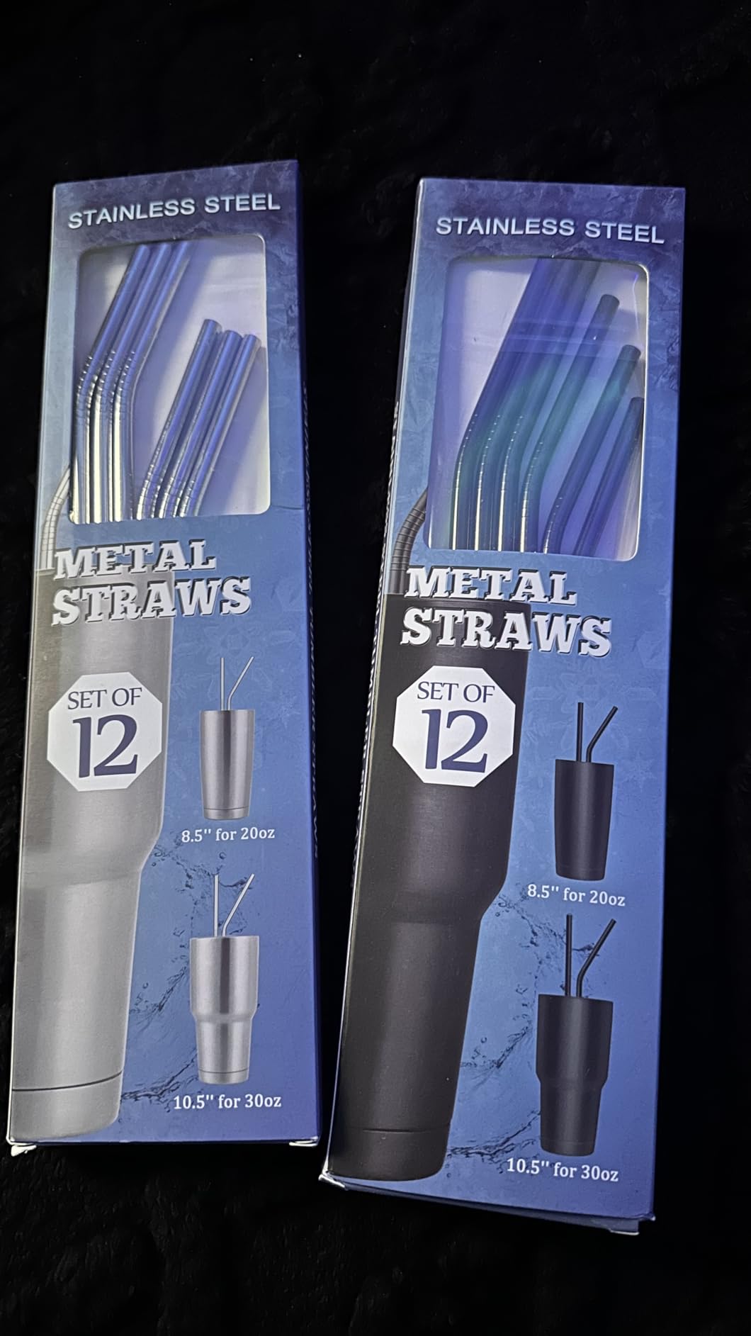 Hiware 12-Pack Rainbow Metal Straws Reusable with Case - Stainless Steel Drinking Straws for 30oz and 20oz Tumblers Dishwasher Safe, 2 Brushes Included - Customer Photo 1