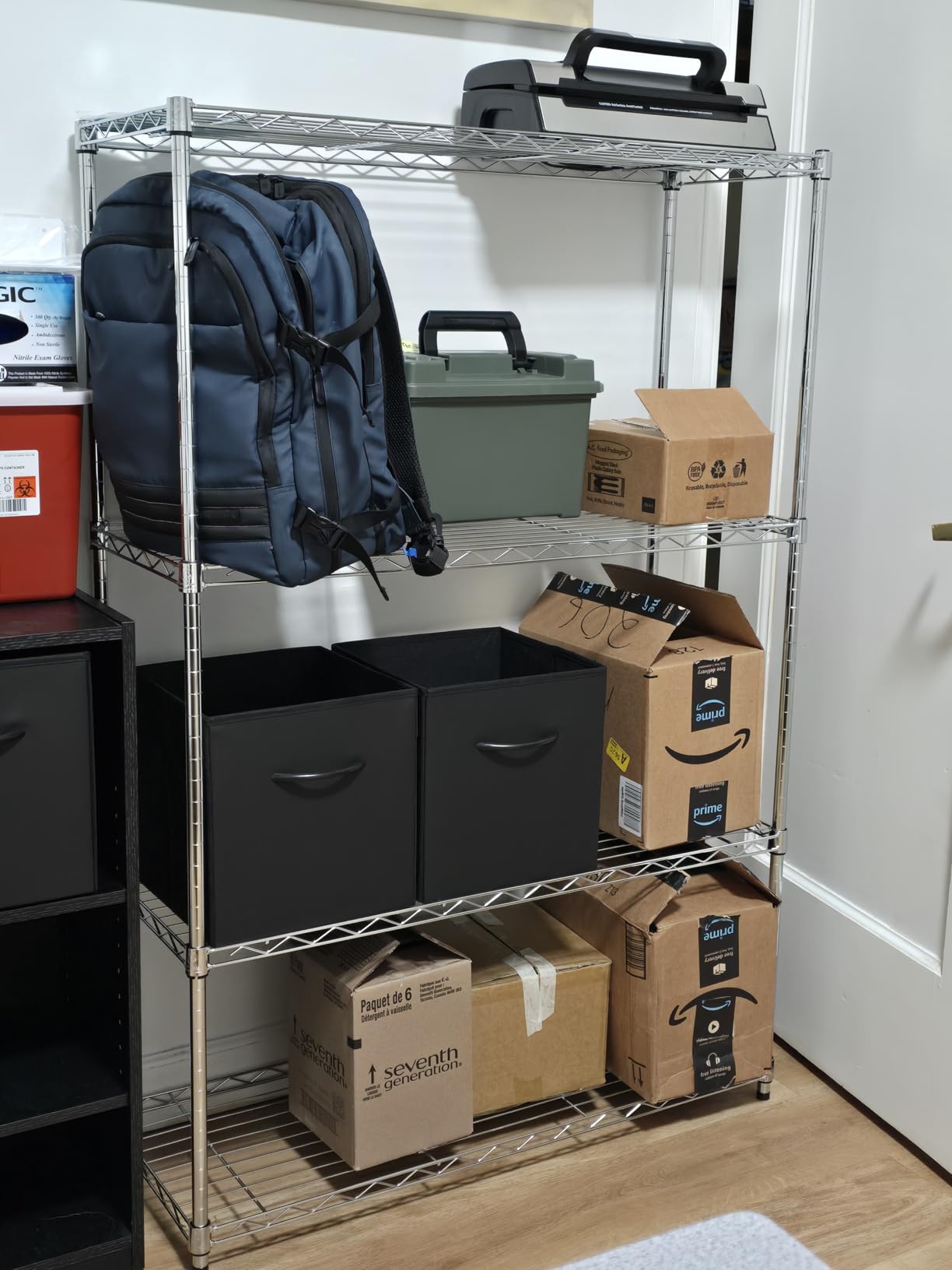 BestOffice 4-Tier Wire Storage Shelves 36x14x54 Black with Adjustable Racks Heavy-Duty Metal Shelf, Holds Upto 1000 lbs, No-Tool Assembly customer photo 2