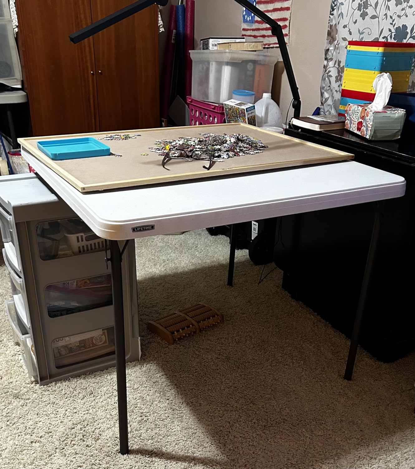 LIFETIME 80783 37-Inch Commercial Grade Square Folding Card Table, White Granite Customer Review LIFETIME 80783 37-Inch Commercial Grade Square Folding Card Table, White Granite - Customer Photo 2