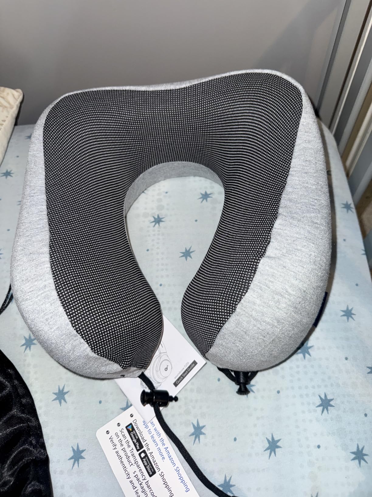 napfun Neck Pillow for Traveling, Upgraded Travel Neck Pillow for Airplane 100% Pure Memory Foam Travel Pillow for Flight Headrest Sleep, Portable Plane Accessories, Light Grey Customer Review napfun Neck Pillow for Traveling, Upgraded Travel Neck Pillow for Airplane 100% Pure Memory Foam Travel Pillow for Flight Headrest Sleep, Portable Plane Accessories, Light Grey - Customer Photo 1