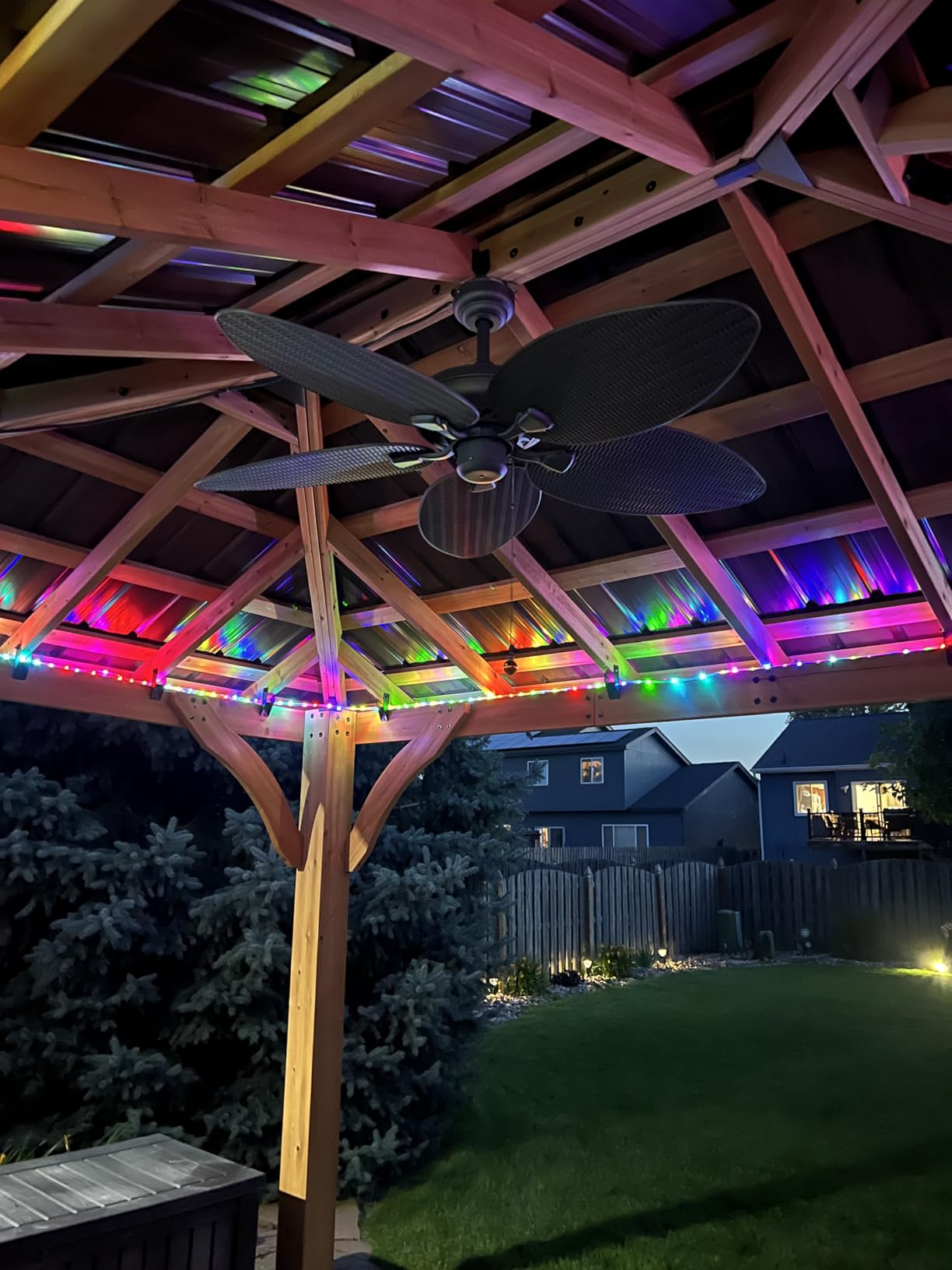 ANJAYLIA 66ft 200 LED Rope Lights Outdoor, Waterproof 16 Colors Changing String Lights Plug in with Remote Control Indoor Twinkle Fairy Lights for Bedroom Garden Party Halloween Christmas Decorations Customer Review ANJAYLIA 66ft 200 LED Rope Lights Outdoor, Waterproof 16 Colors Changing String Lights Plug in with Remote Control Indoor Twinkle Fairy Lights for Bedroom Garden Party Halloween Christmas Decorations - Customer Photo 2