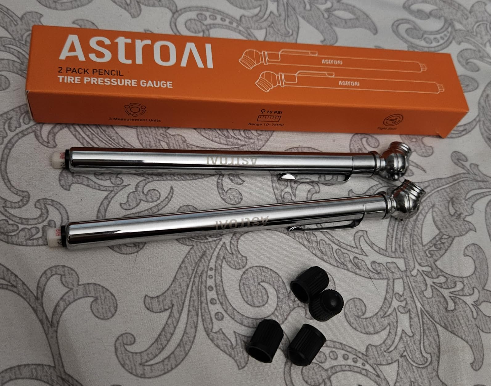 AstroAI Pencil Tire Pressure Gauge 2 Pack 10-75PSI, Calibrated to ANSI B40.1 Grade B, Stainless Steel Body Customer Review AstroAI Pencil Tire Pressure Gauge 2 Pack 10-75PSI, Calibrated to ANSI B40.1 Grade B, Stainless Steel Body - Customer Photo 1