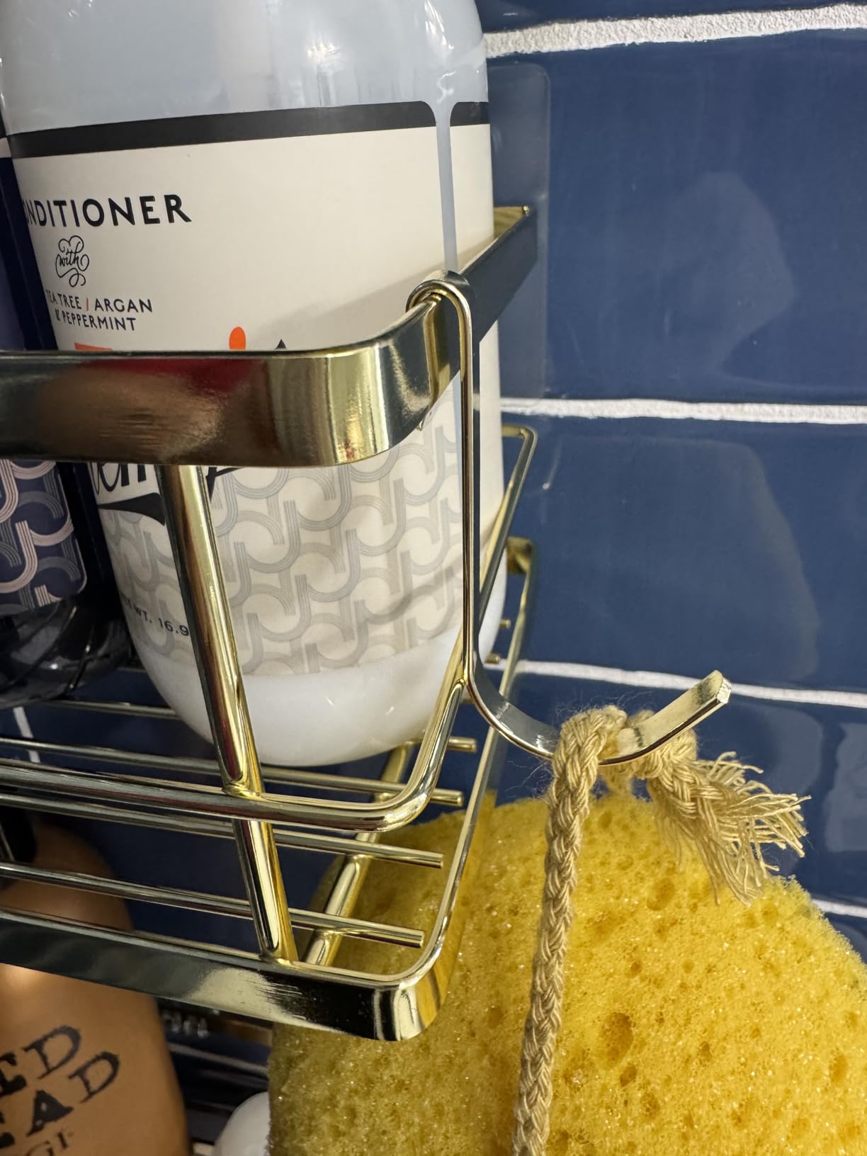 KINCMAX Premium Shower Caddy, Self Adhesive Wall Shower Organizer, 2-Pack No Drill Bathroom Shelves, Rustproof Stainless Steel Shampoo Holder, Storage Rack, Silver - Customer Photo 4