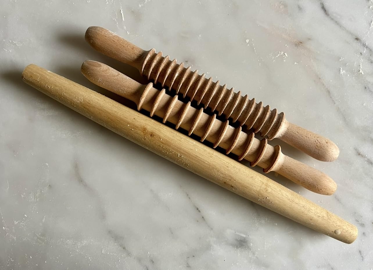 French Rolling Pin (17 Inches) –WoodenRoll Pin for Fondant, Pie Crust, Cookie, Pastry, Dough –Tapered Design & Smooth Construction - Essential Kitchen Utensil - Customer Photo 2