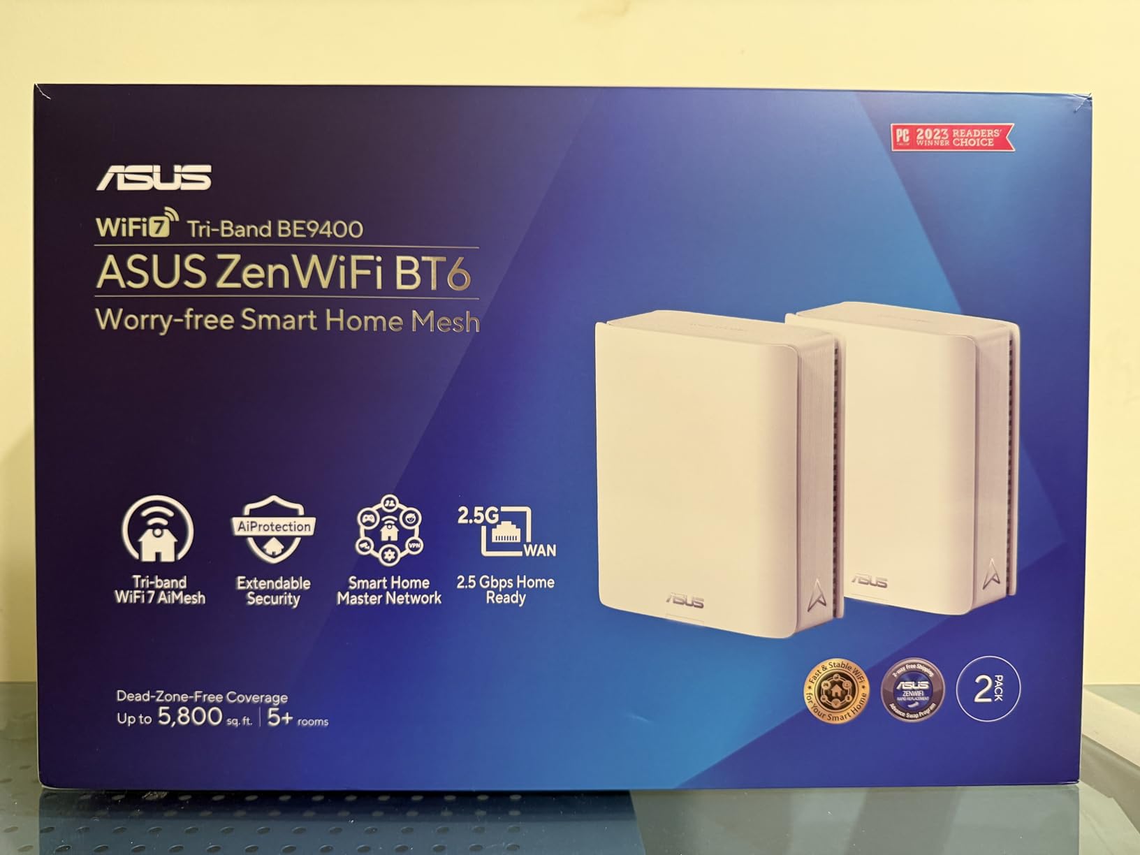 ASUS ZenWiFi AX6600 Tri-Band Mesh WiFi 6 System (XT8 2PK) - Whole Home Coverage up to 5500 sq.ft & 6+ Rooms, AiMesh, Included Lifetime Internet Security, Easy Setup, 3 SSID, Parental Control, White customer photo 2