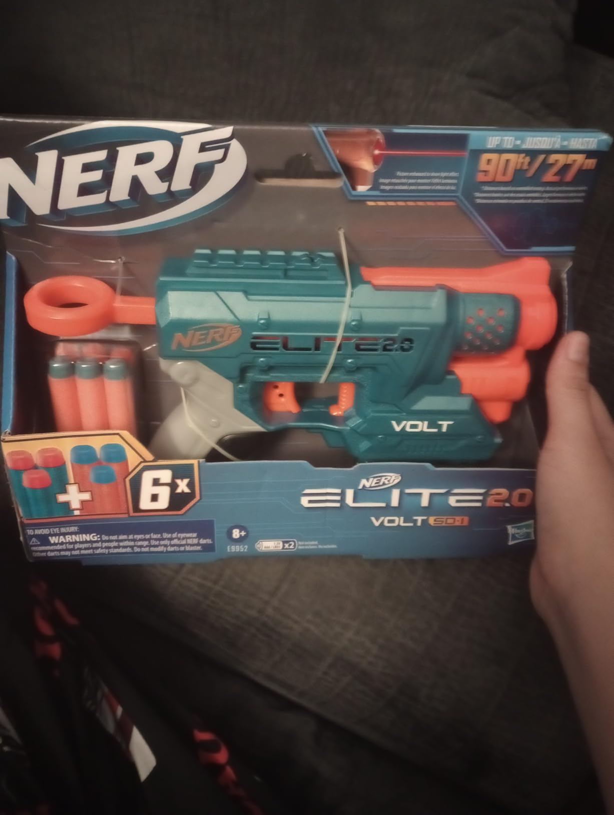 Nerf Elite 2.0 Volt SD-1 Blaster, 6 Official Nerf Darts, 2 Tactical Rails to Customize for Battle, Christmas Stocking Stuffers for Kids Ages 8 and Up Customer Review Nerf Elite 2.0 Volt SD-1 Blaster, 6 Official Nerf Darts, 2 Tactical Rails to Customize for Battle, Christmas Stocking Stuffers for Kids Ages 8 and Up - Customer Photo 2