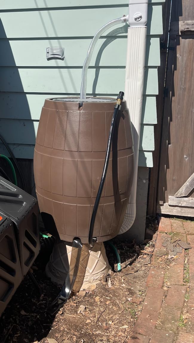 FCMP Outdoor Raincatcher 4000 Rain Barrel, Flat-Back Rainwater Catcher with Spigots, 50 Gallon, Black - Portable Water Storage Container Tank for Home, Garden, and Backyard customer photo 2