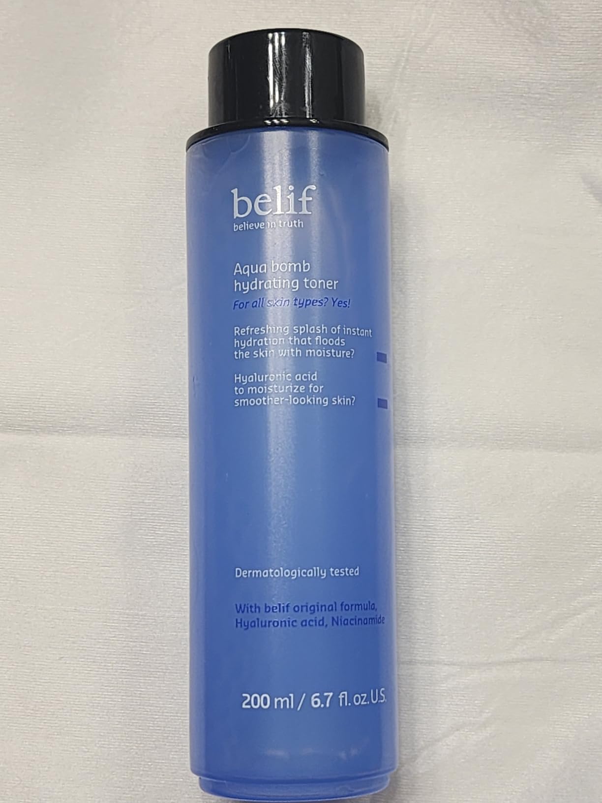 belif Niacinamide Hydrating Toner – Aqua Bomb Lightweight Cooling Toner with Hyaluronic Acid, Soothing and Balancing Formula, Skin Barrier Repair and Radiant Skin, Korean Skincare, 5.07 fl oz - Customer Photo 1